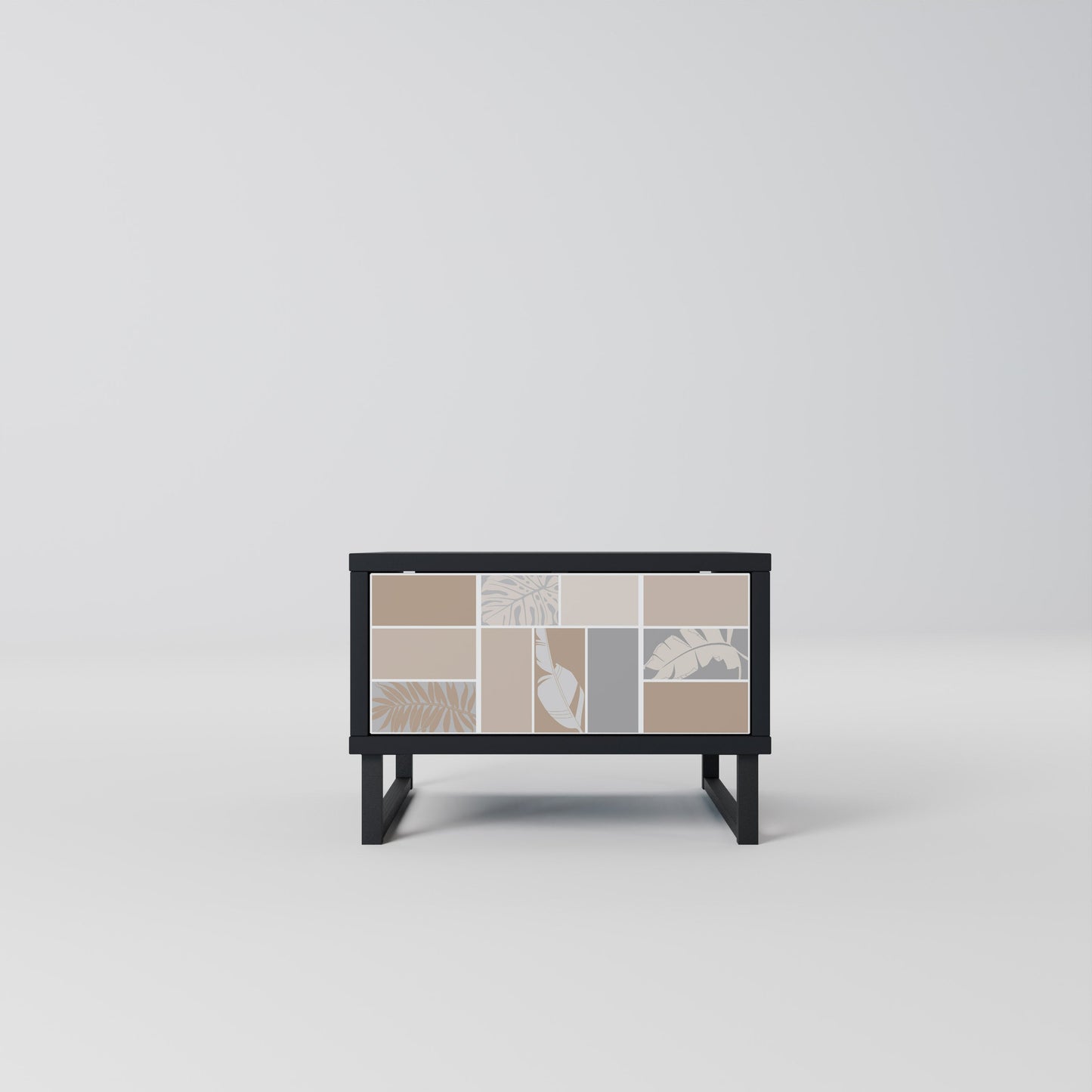 Comodino TROPICAL SHAPES in finitura nera