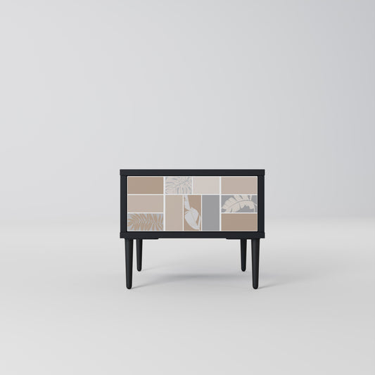 Comodino TROPICAL SHAPES in finitura nera