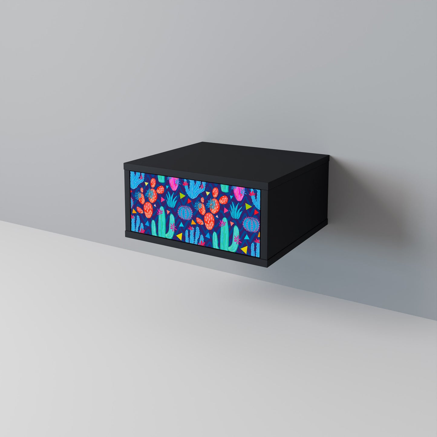 Comodino CACTUS VIBES in finitura nera