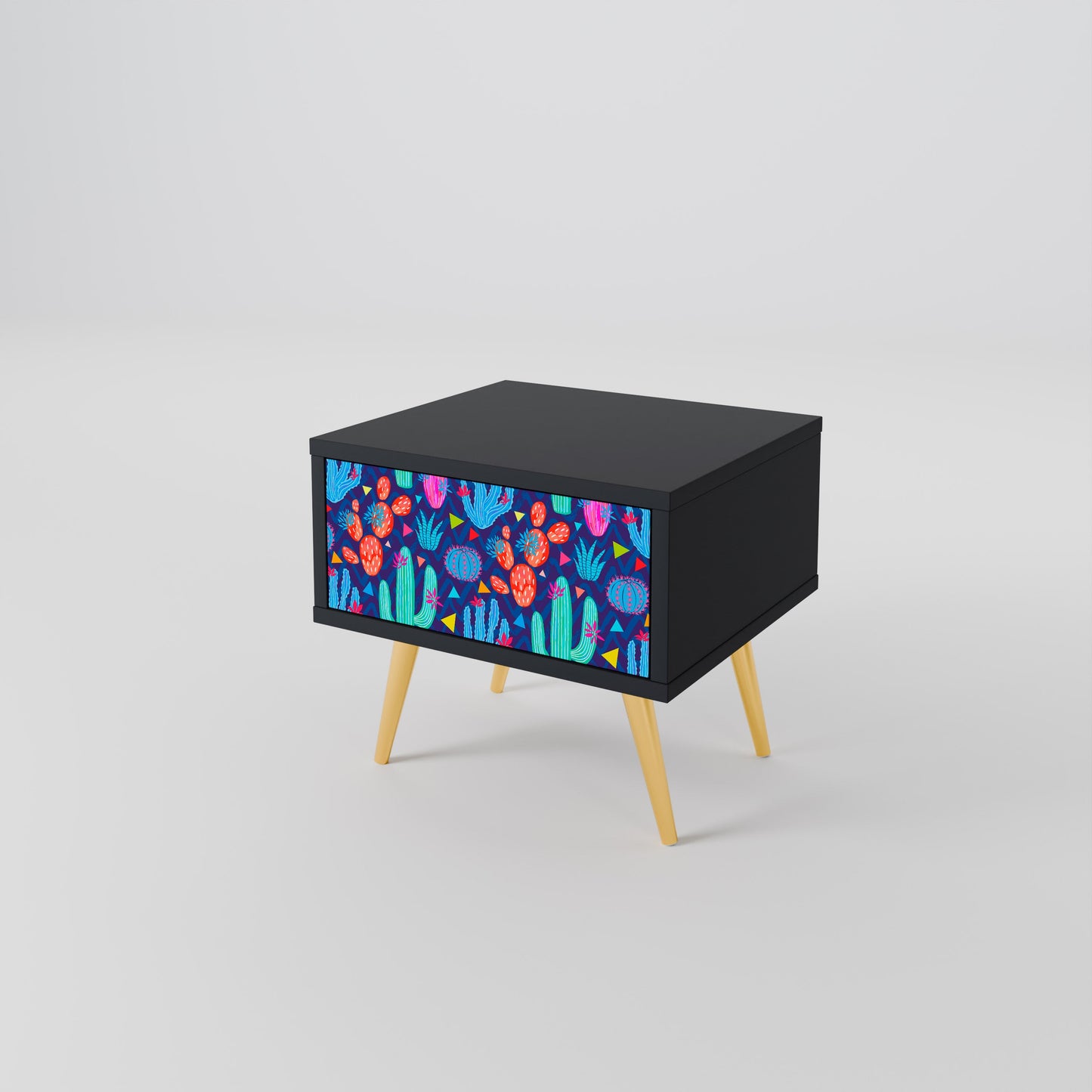 Comodino CACTUS VIBES in finitura nera