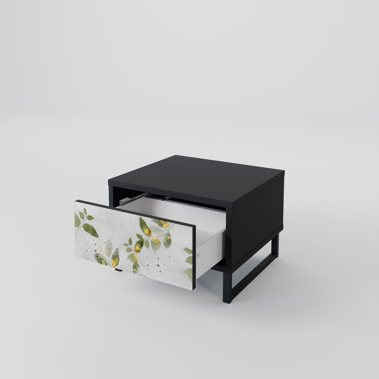 Comodino ELEGANT BOTANICS in finitura nera