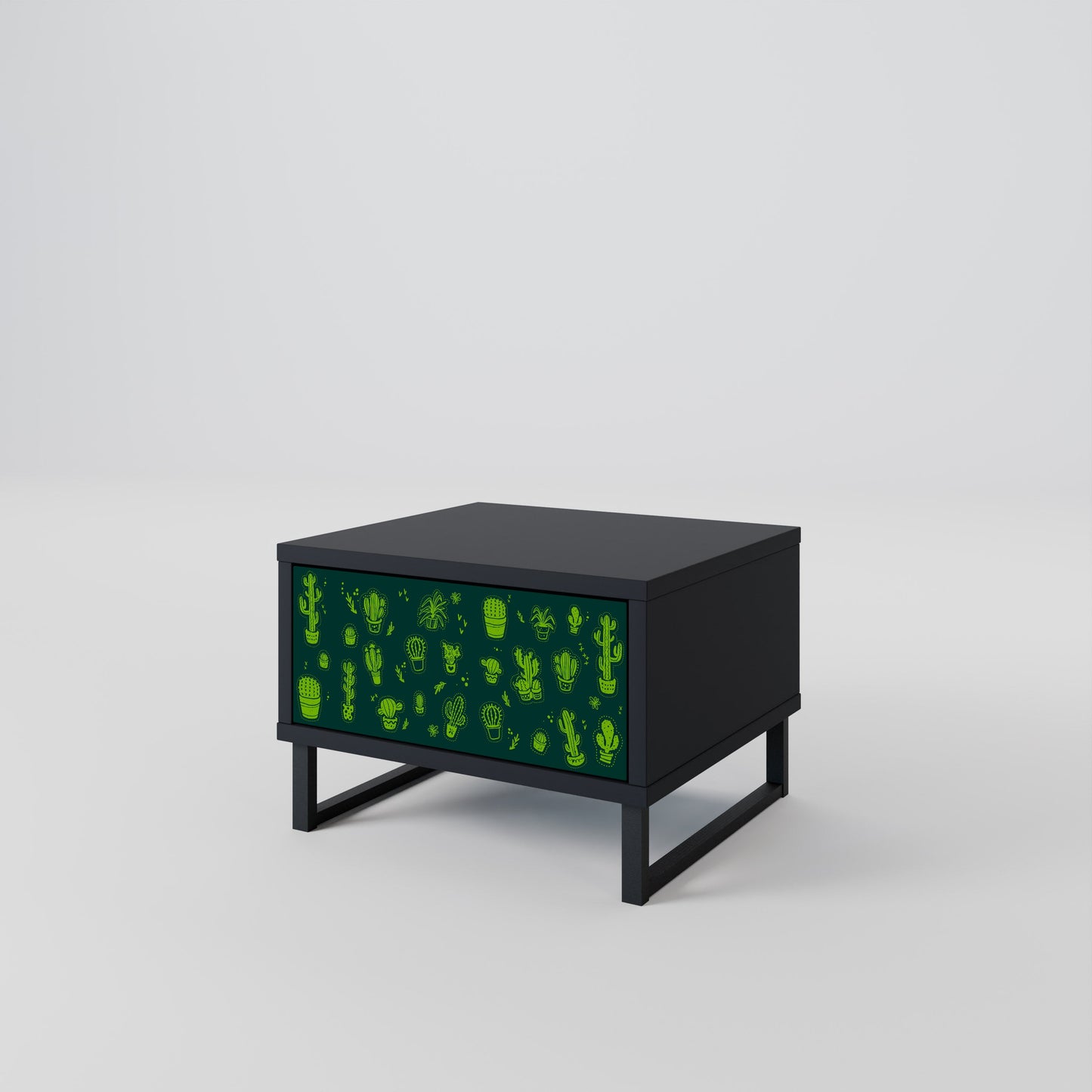 Comodino DESERT GREEN in finitura nera