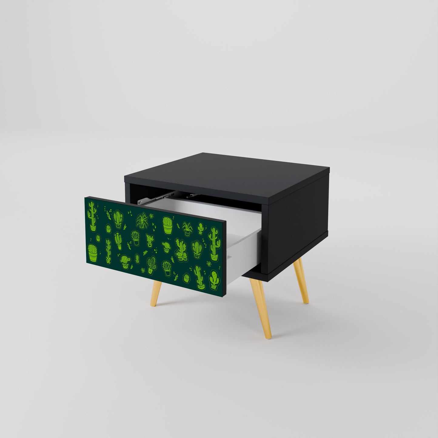 Comodino DESERT GREEN in finitura nera