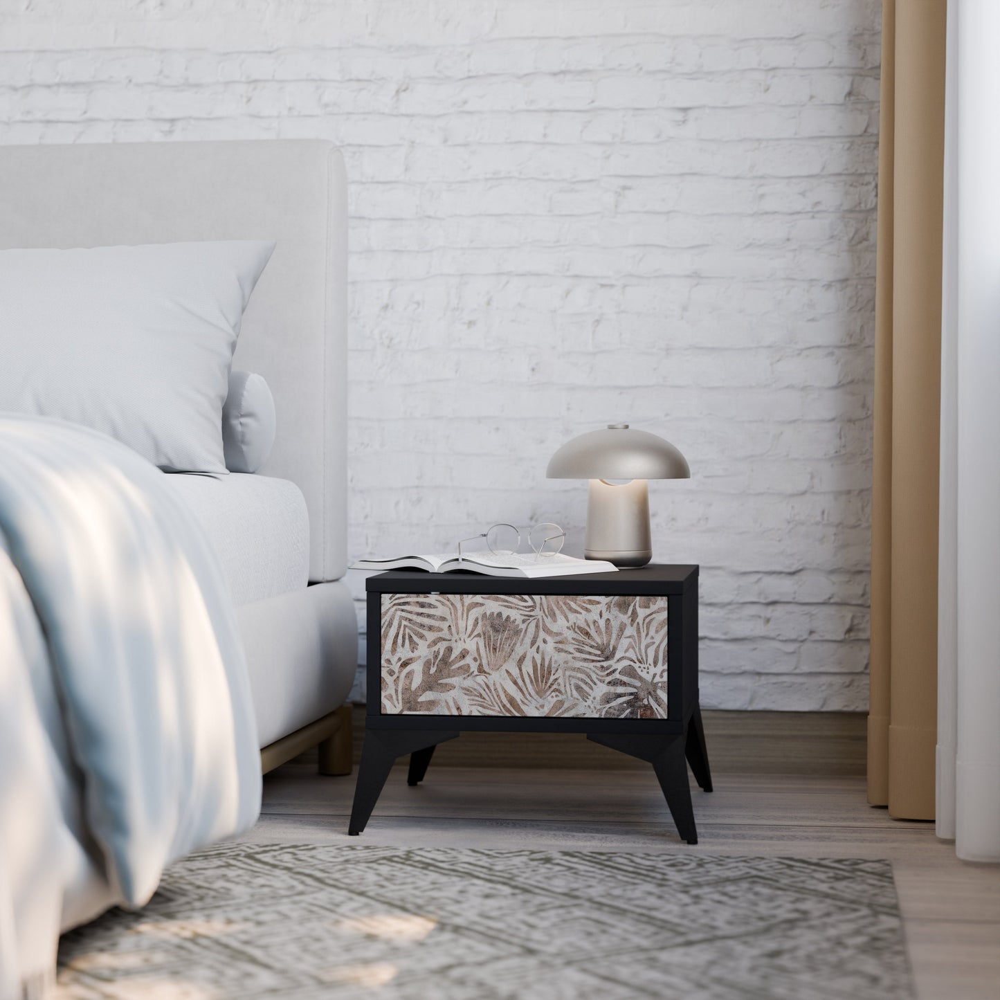 PASSING TIME Nightstand in Black Finish