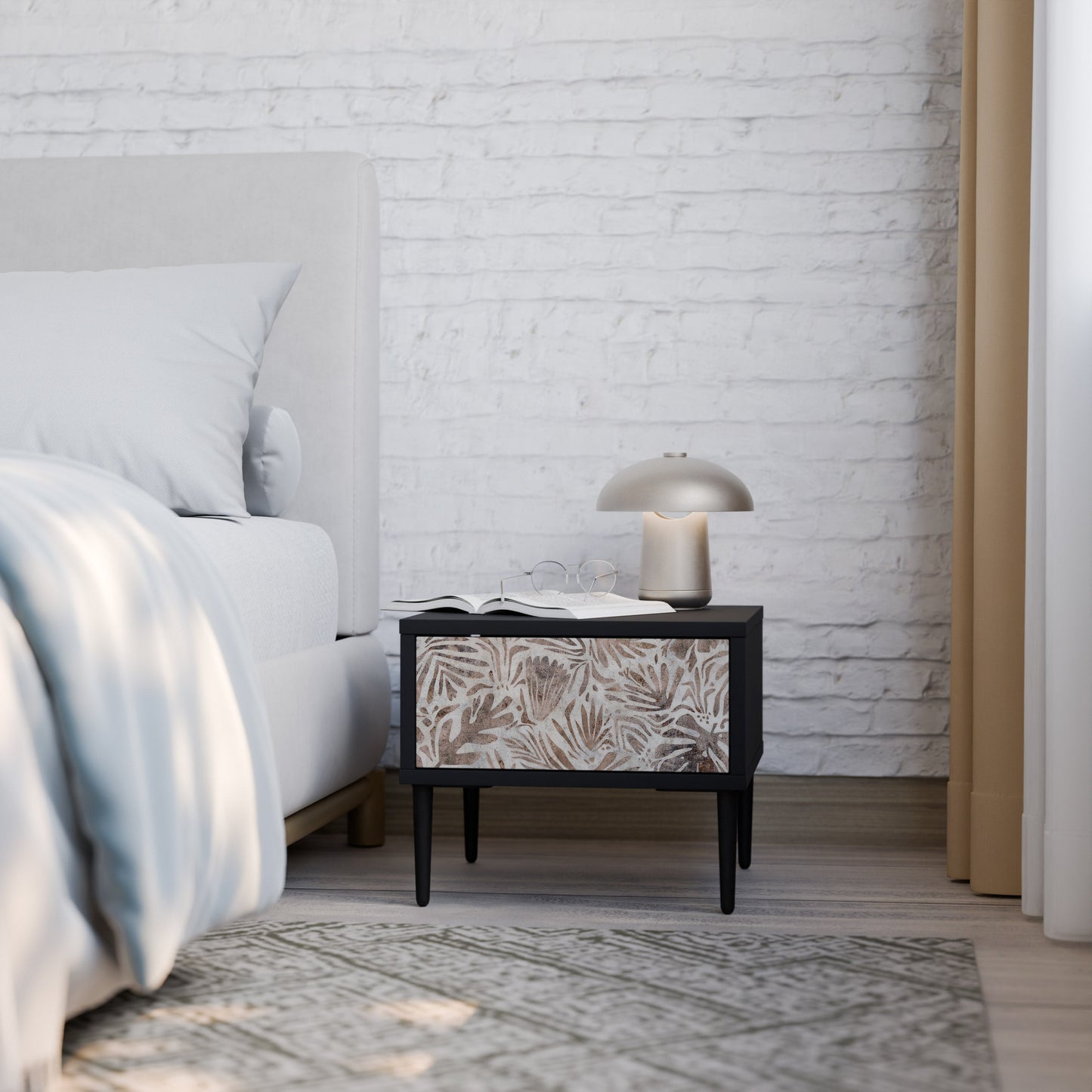 PASSING TIME Nightstand in Black Finish