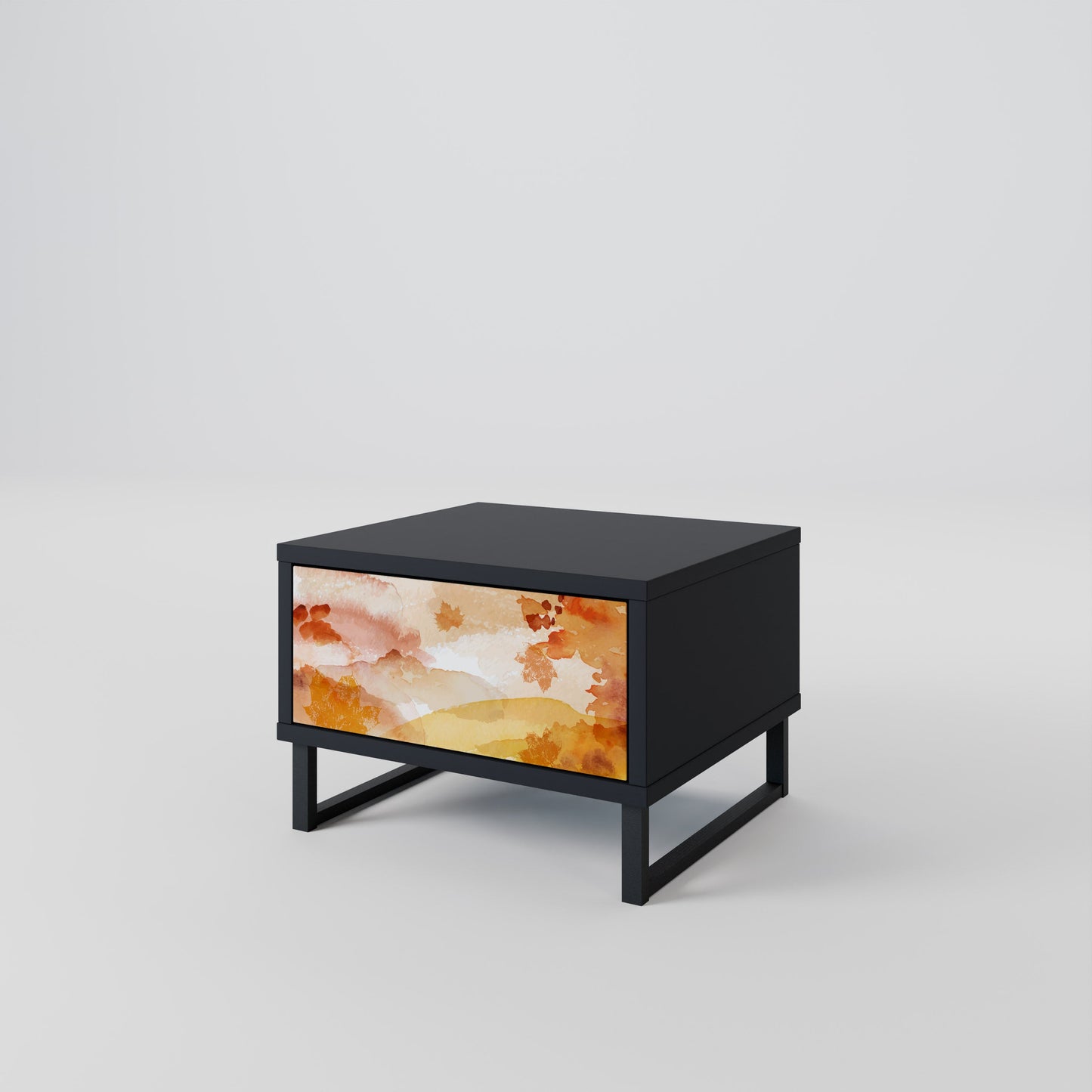 TRACES OF AUTUMN Nightstand in Black Finish