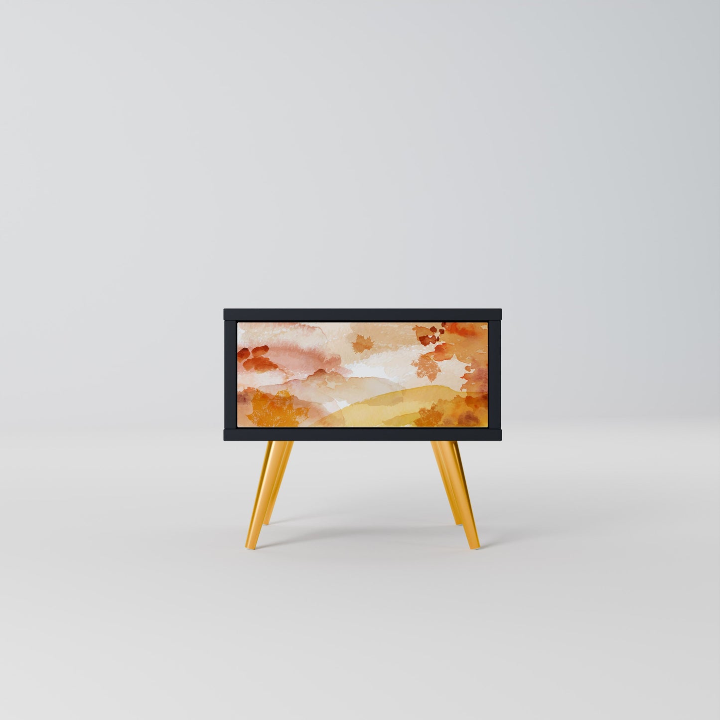 TRACES OF AUTUMN Nightstand in Black Finish