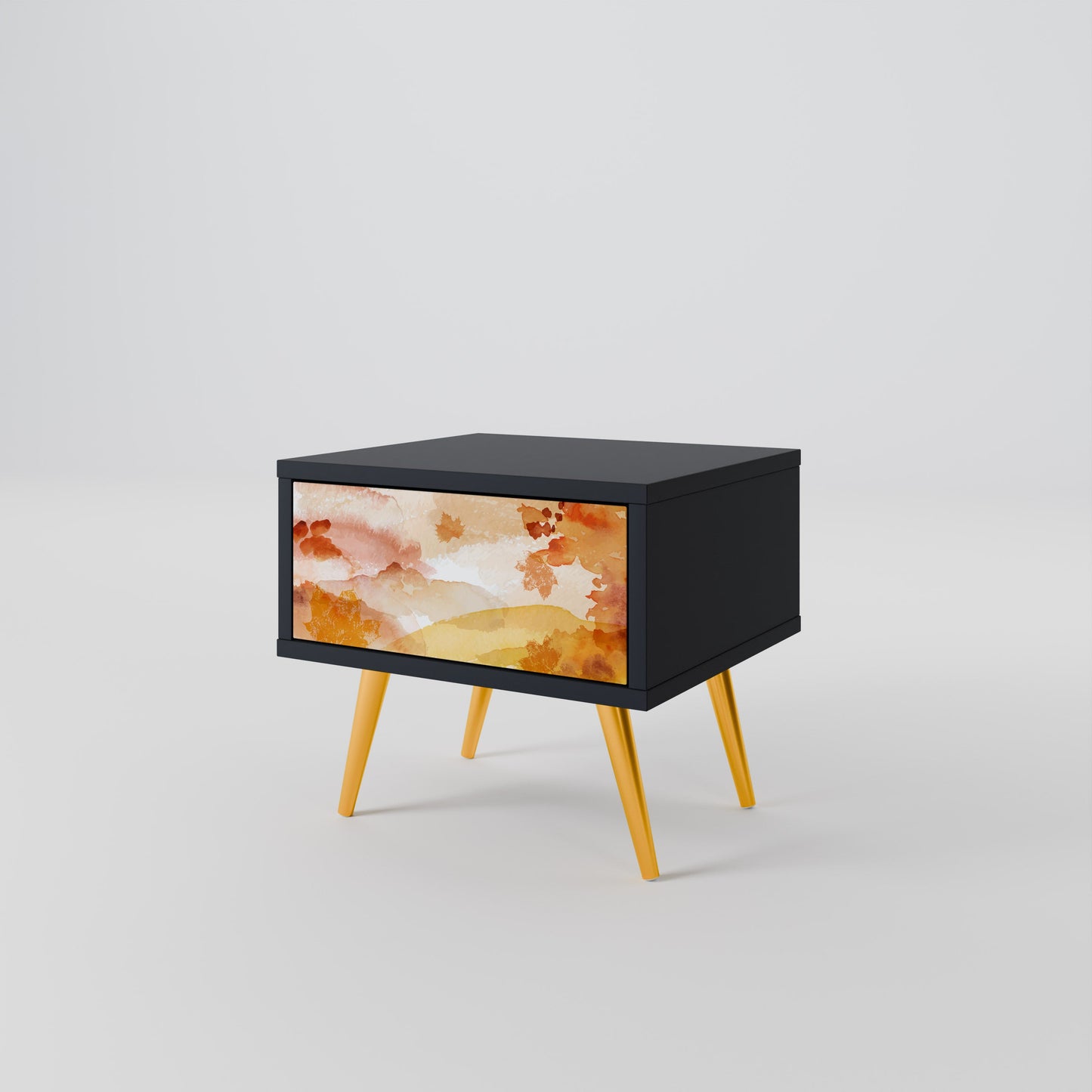 TRACES OF AUTUMN Nightstand in Black Finish