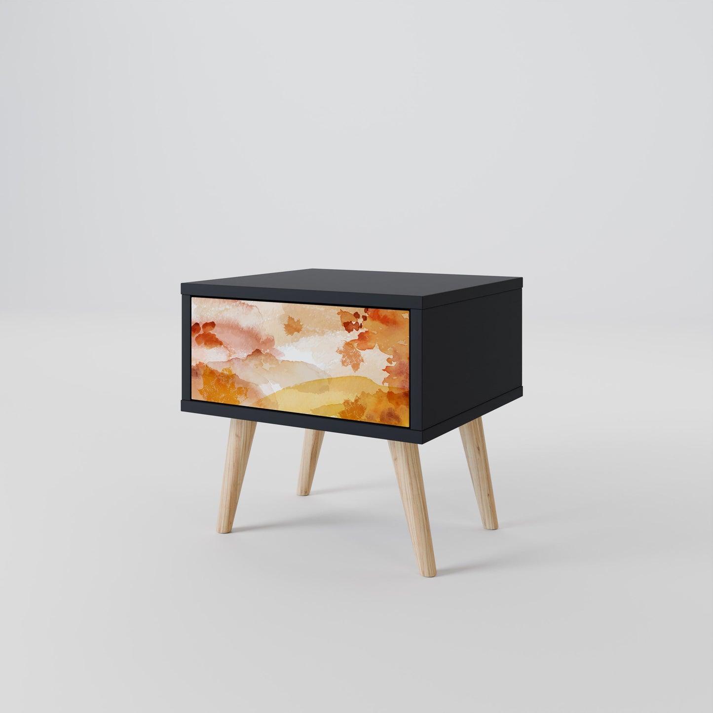 TRACES OF AUTUMN Nightstand in Black Finish