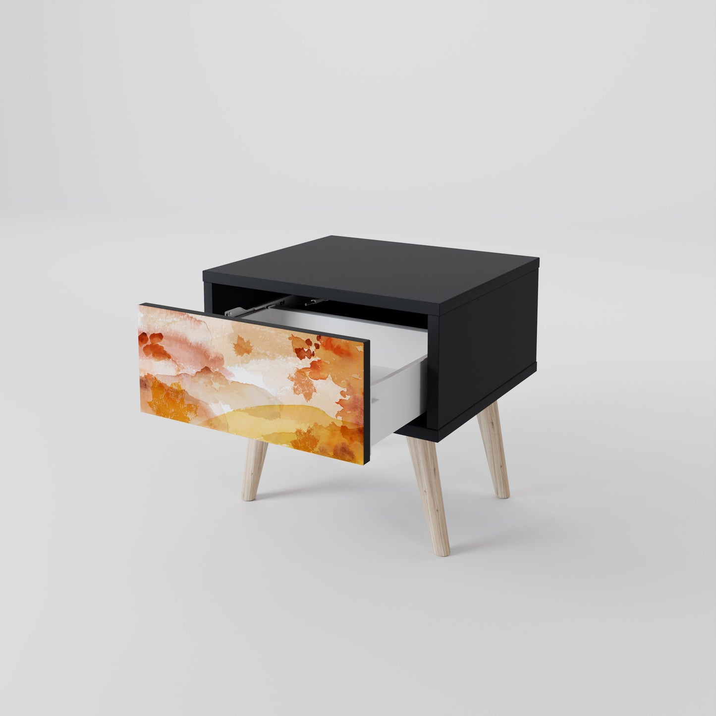 TRACES OF AUTUMN Nightstand in Black Finish
