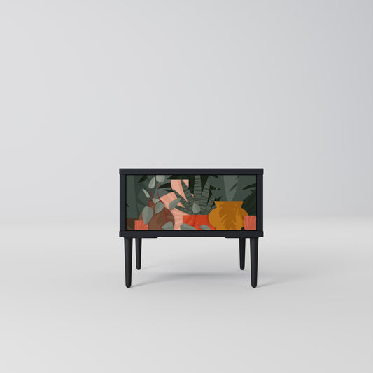 Comodino TROPICAL COMPOSITION in finitura nera