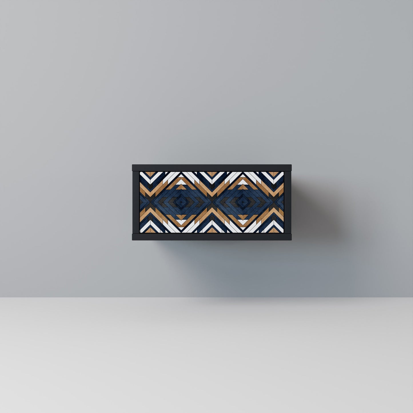 ARTFUL GEOMETRY Nightstand in Black Finish