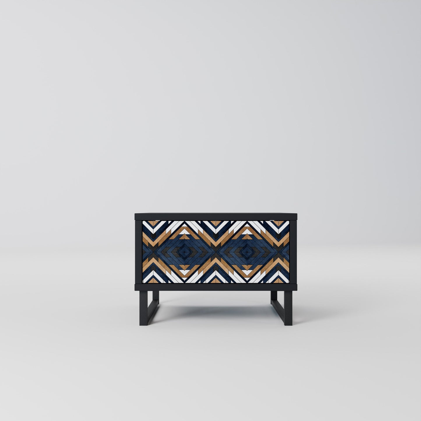 ARTFUL GEOMETRY Nightstand in Black Finish