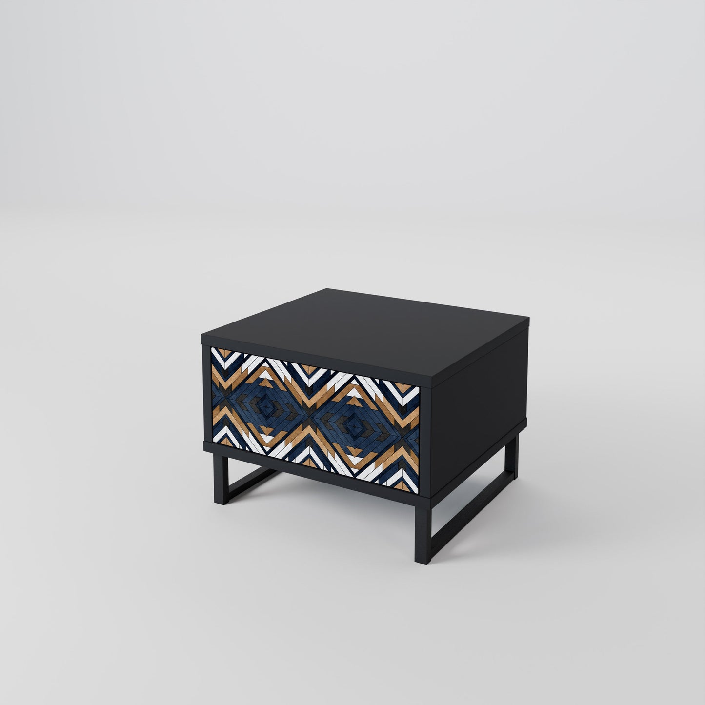 ARTFUL GEOMETRY Nightstand in Black Finish