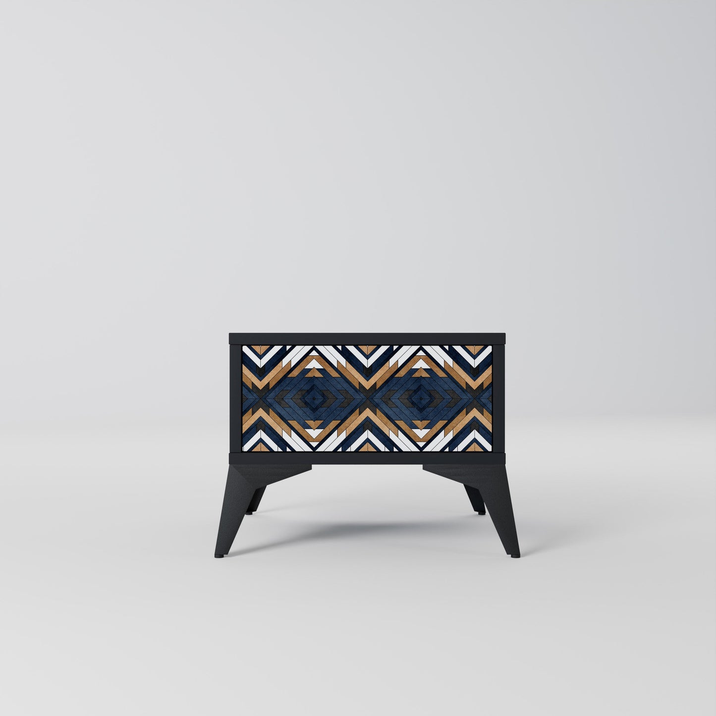 ARTFUL GEOMETRY Nightstand in Black Finish