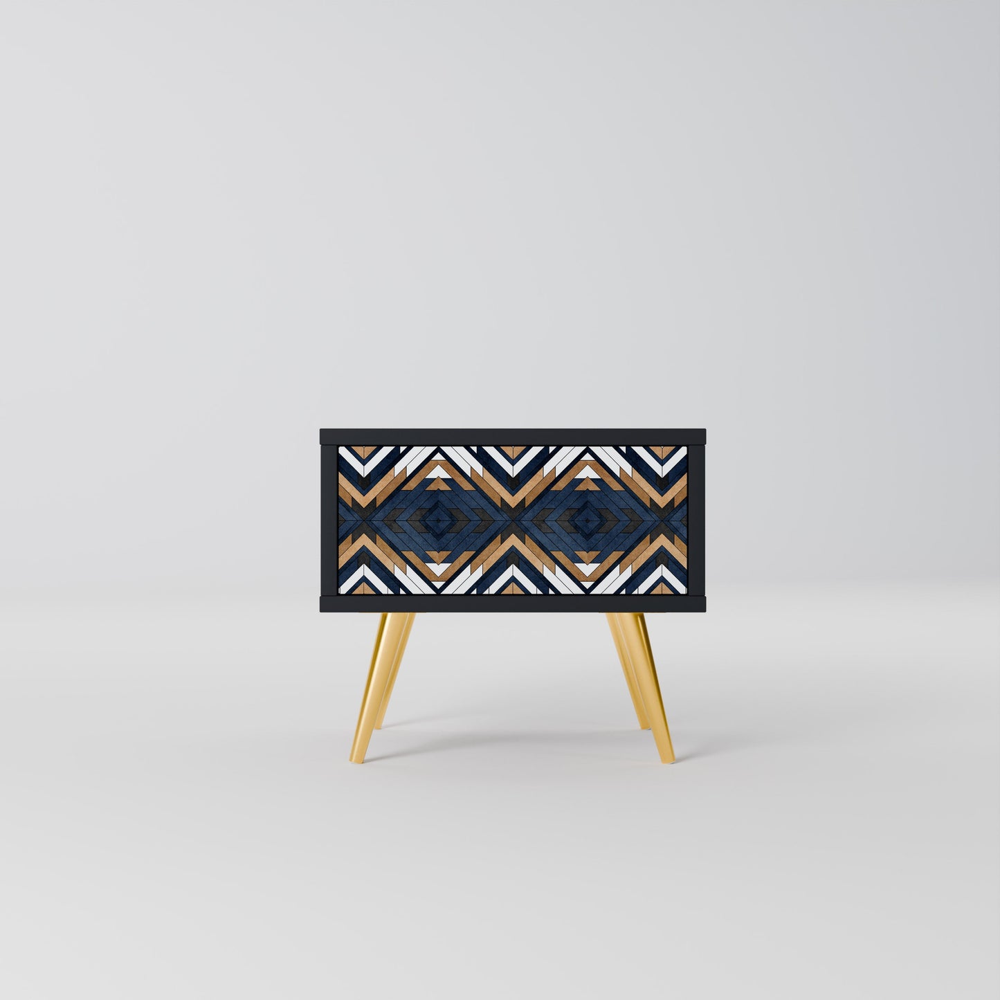 ARTFUL GEOMETRY Nightstand in Black Finish