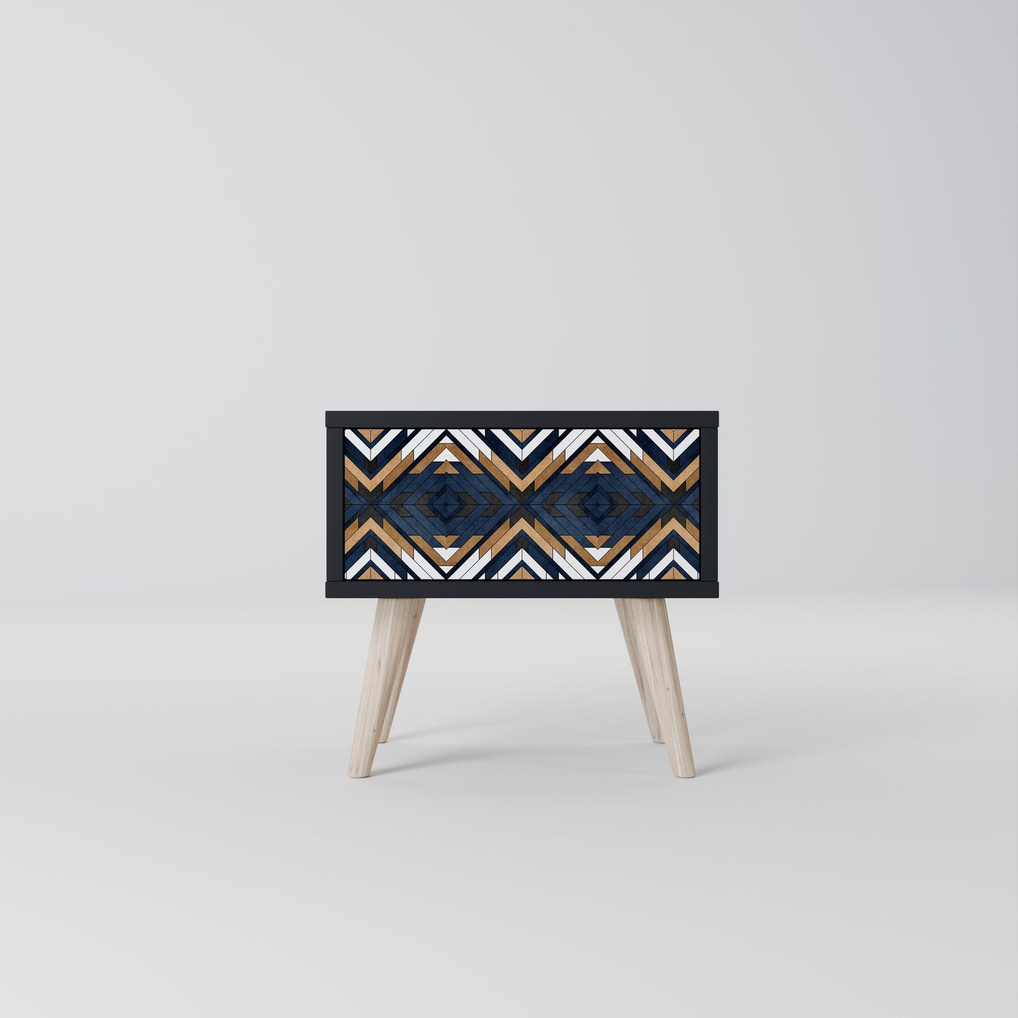 ARTFUL GEOMETRY Nightstand in Black Finish