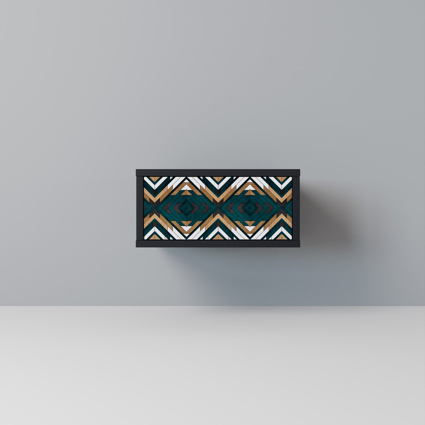 ARTISTIC GEOMETRY Nightstand in Black Finish