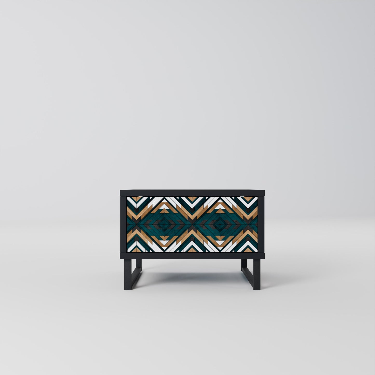 ARTISTIC GEOMETRY Nightstand in Black Finish