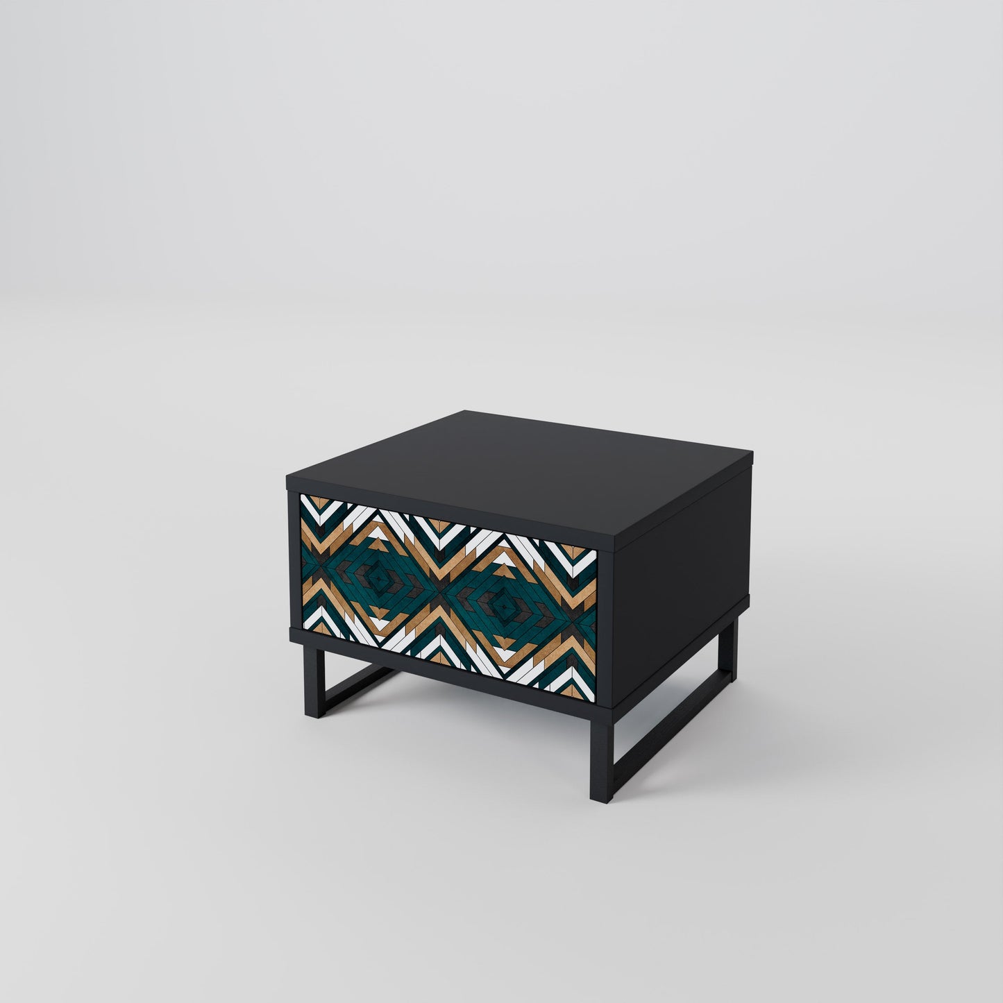 ARTISTIC GEOMETRY Nightstand in Black Finish
