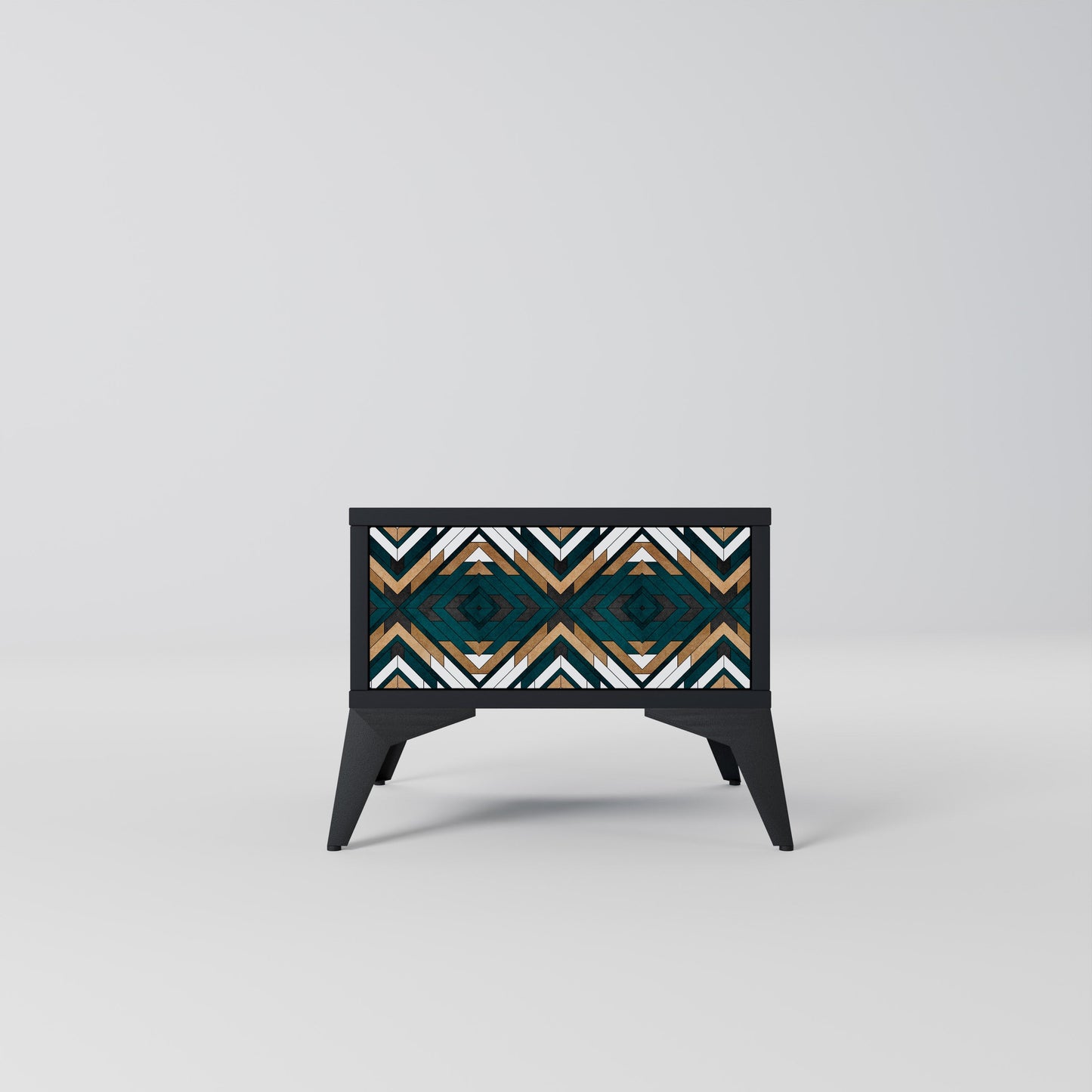 ARTISTIC GEOMETRY Nightstand in Black Finish