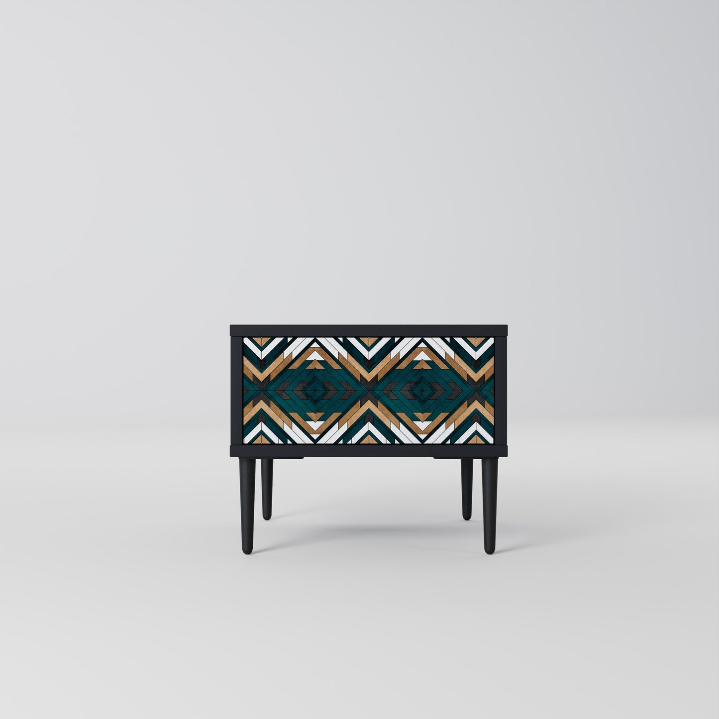 ARTISTIC GEOMETRY Nightstand in Black Finish