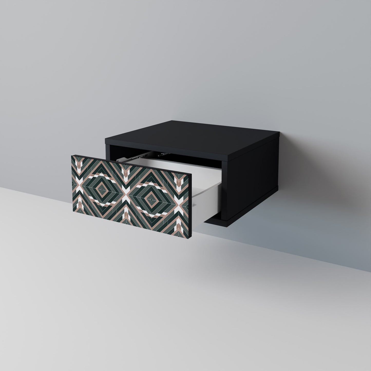 DIMENSION DELIGHTS Nightstand in Black Finish