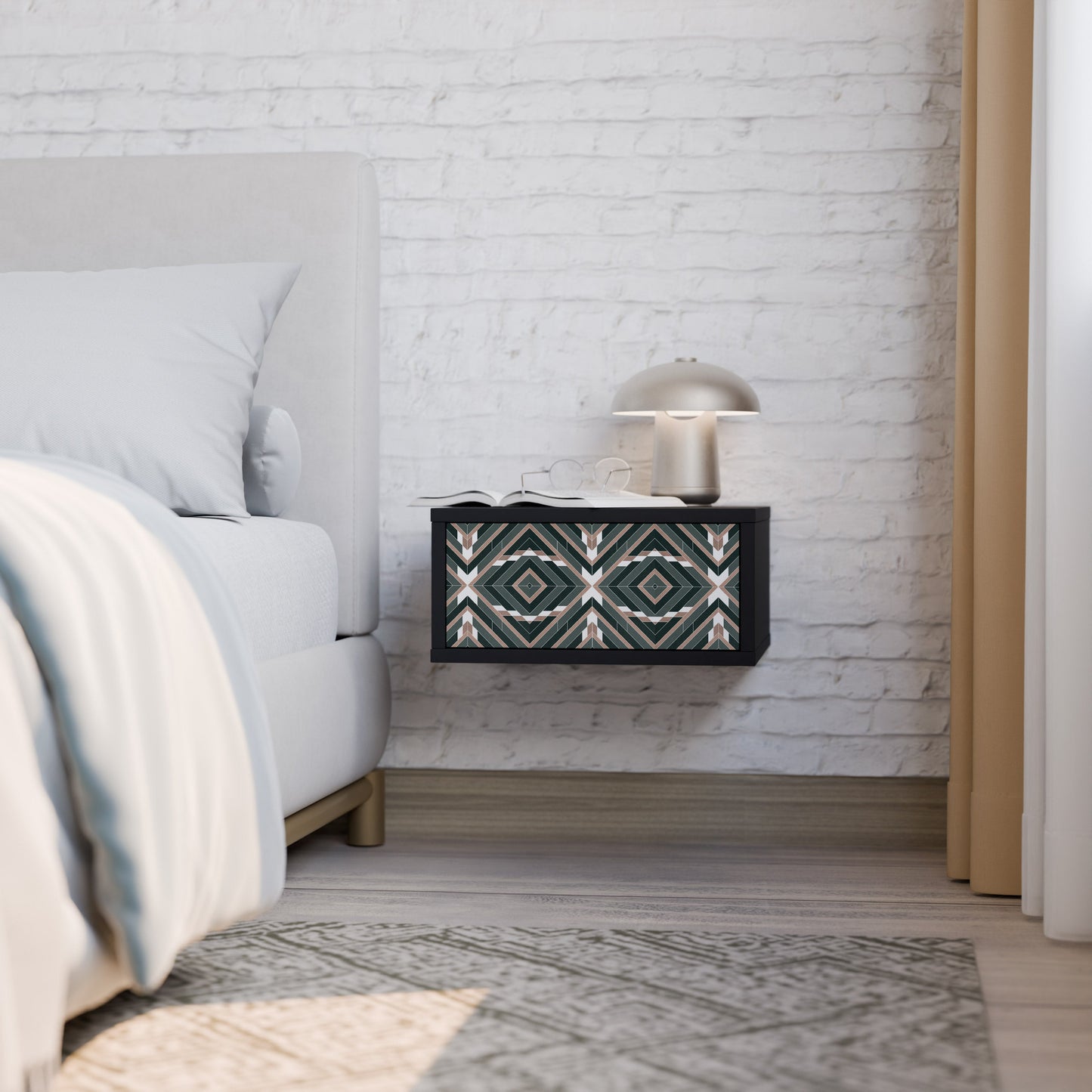 DIMENSION DELIGHTS Nightstand in Black Finish
