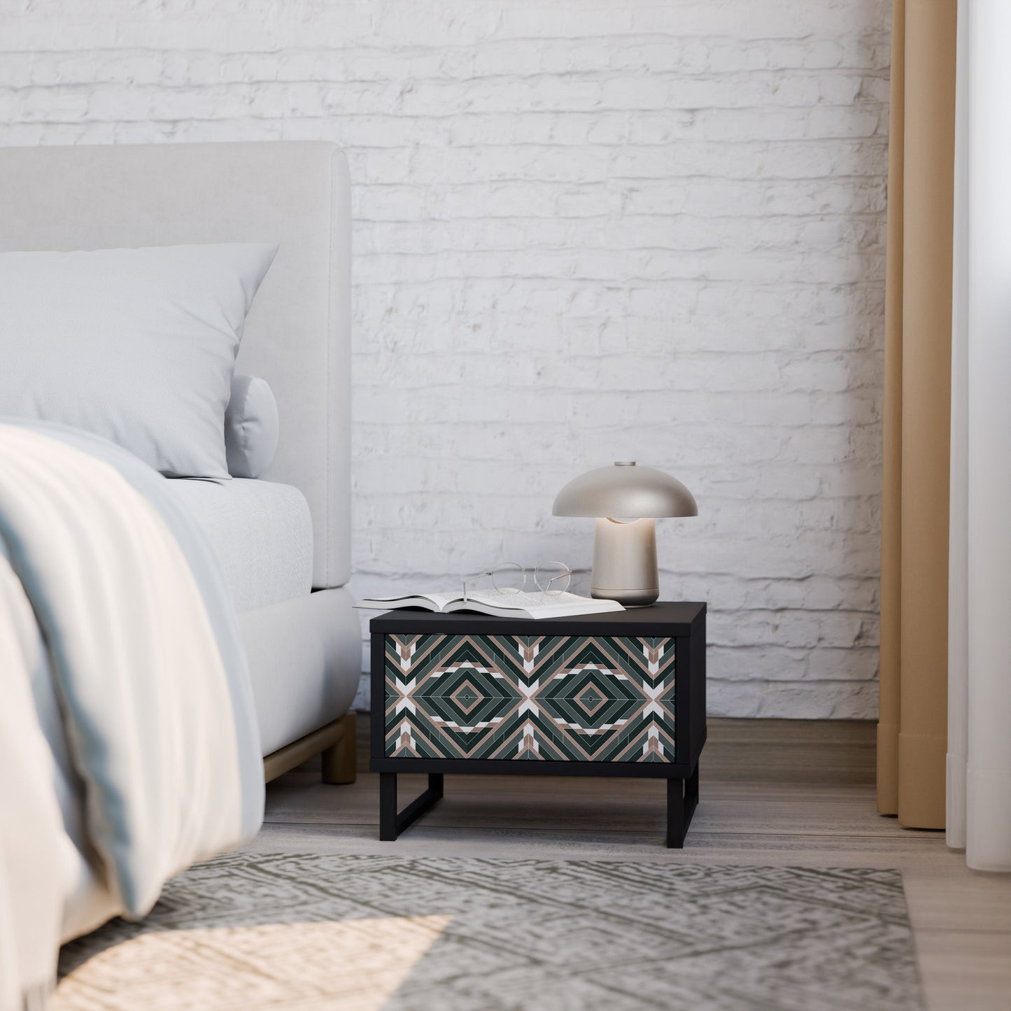 DIMENSION DELIGHTS Nightstand in Black Finish
