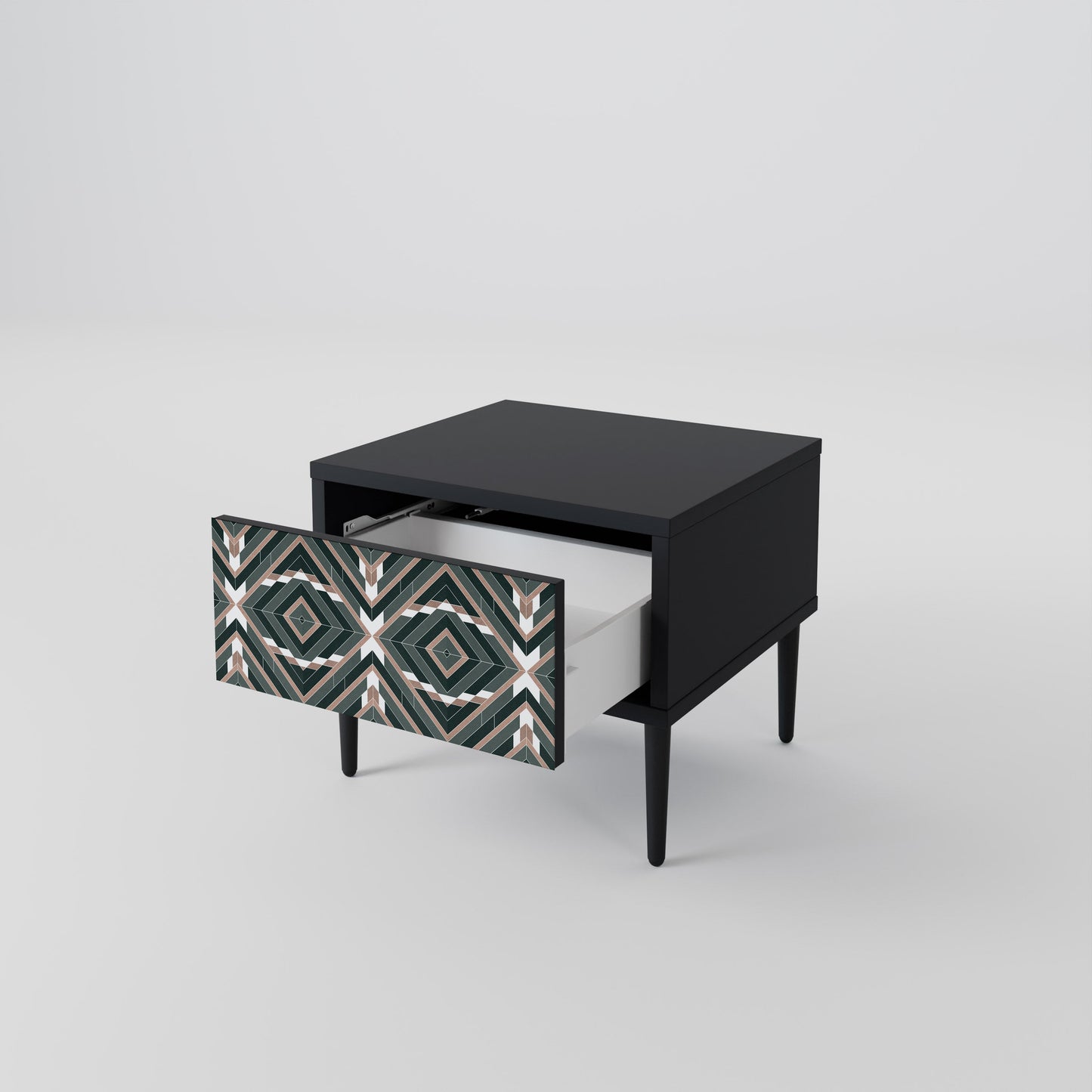 DIMENSION DELIGHTS Nightstand in Black Finish