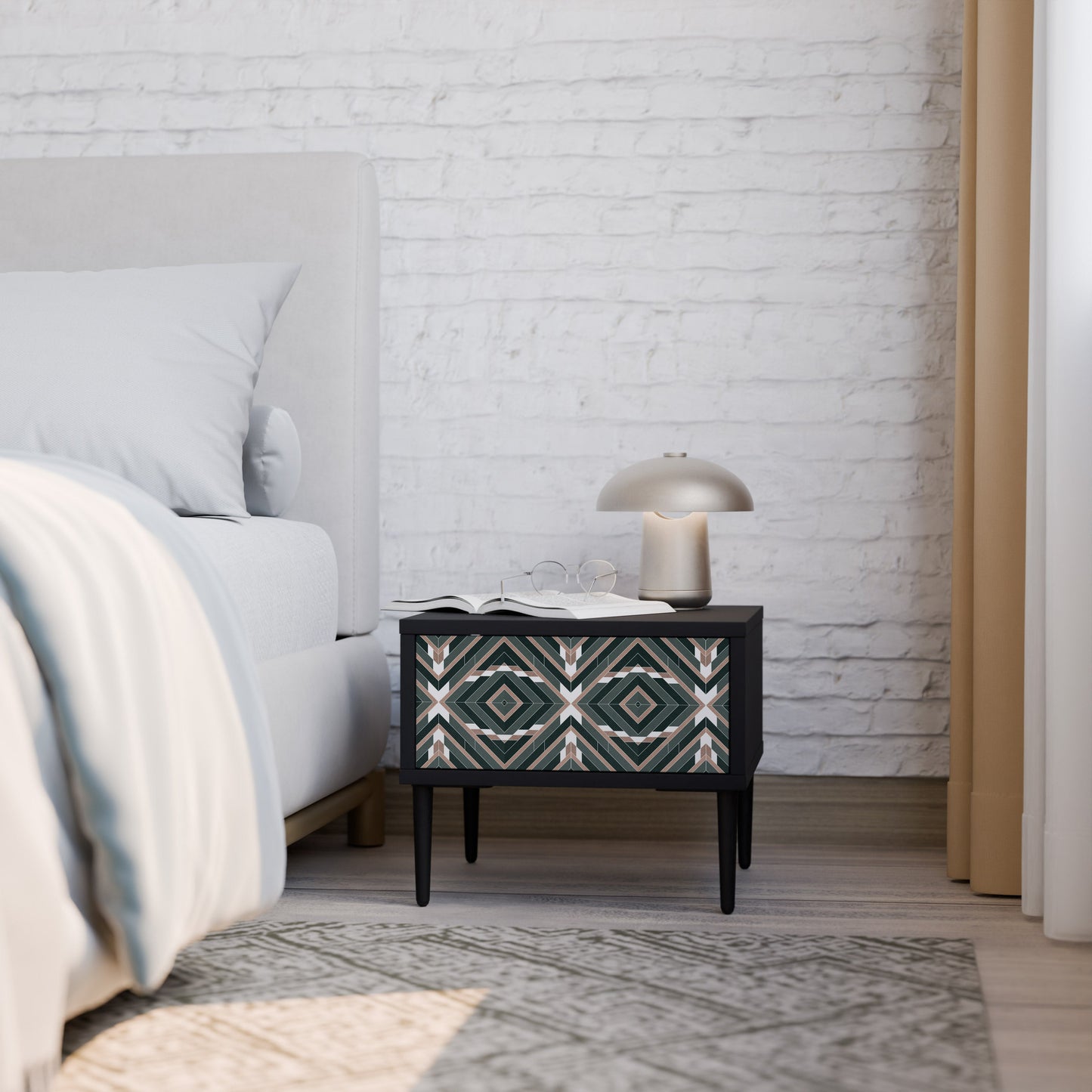 DIMENSION DELIGHTS Nightstand in Black Finish