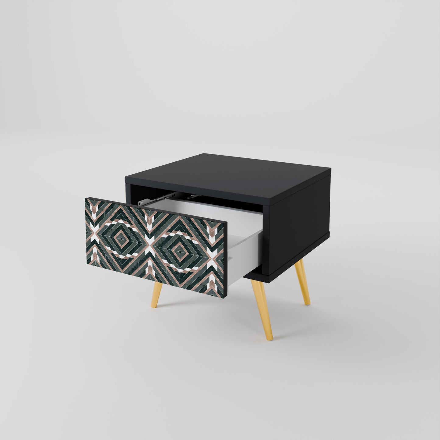 DIMENSION DELIGHTS Nightstand in Black Finish