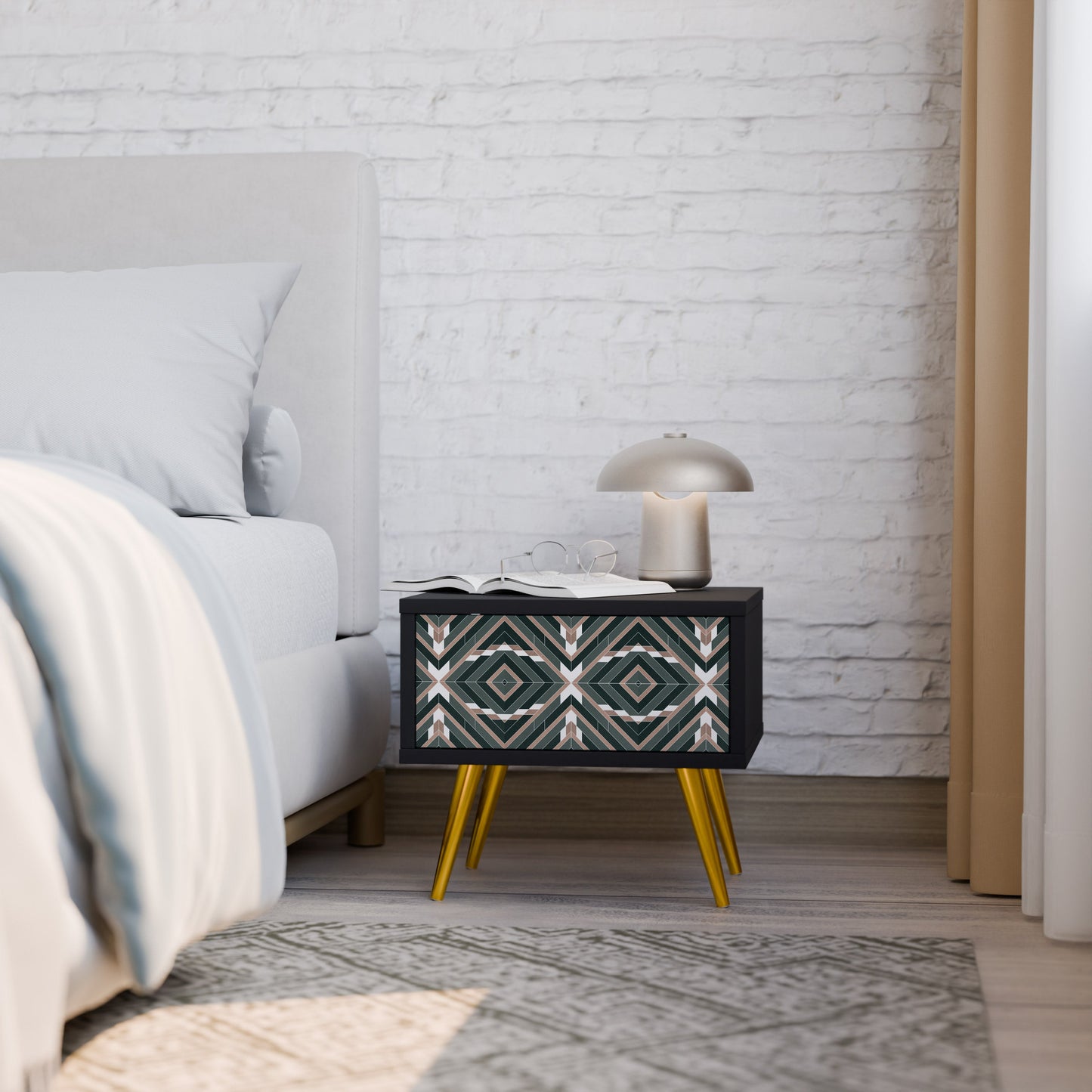DIMENSION DELIGHTS Nightstand in Black Finish
