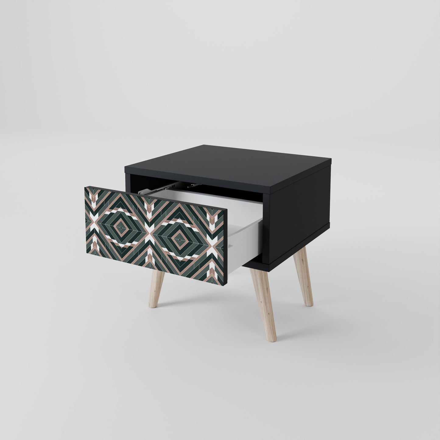 DIMENSION DELIGHTS Nightstand in Black Finish