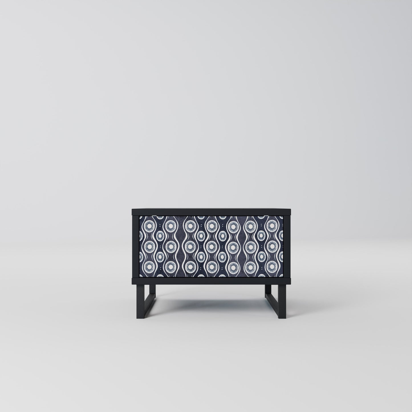 GRAPHITE EYES Nightstand in Black Finish