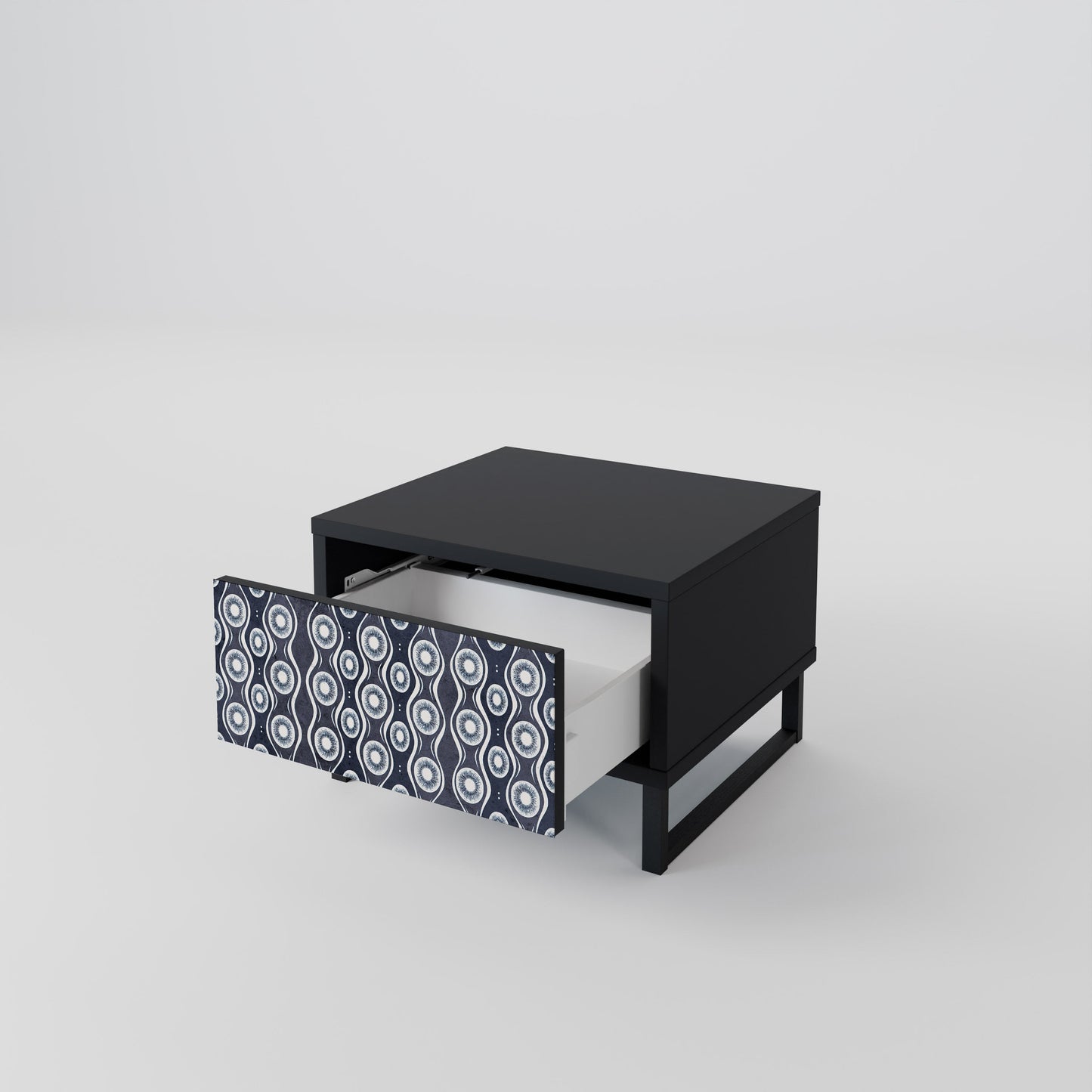 GRAPHITE EYES Nightstand in Black Finish