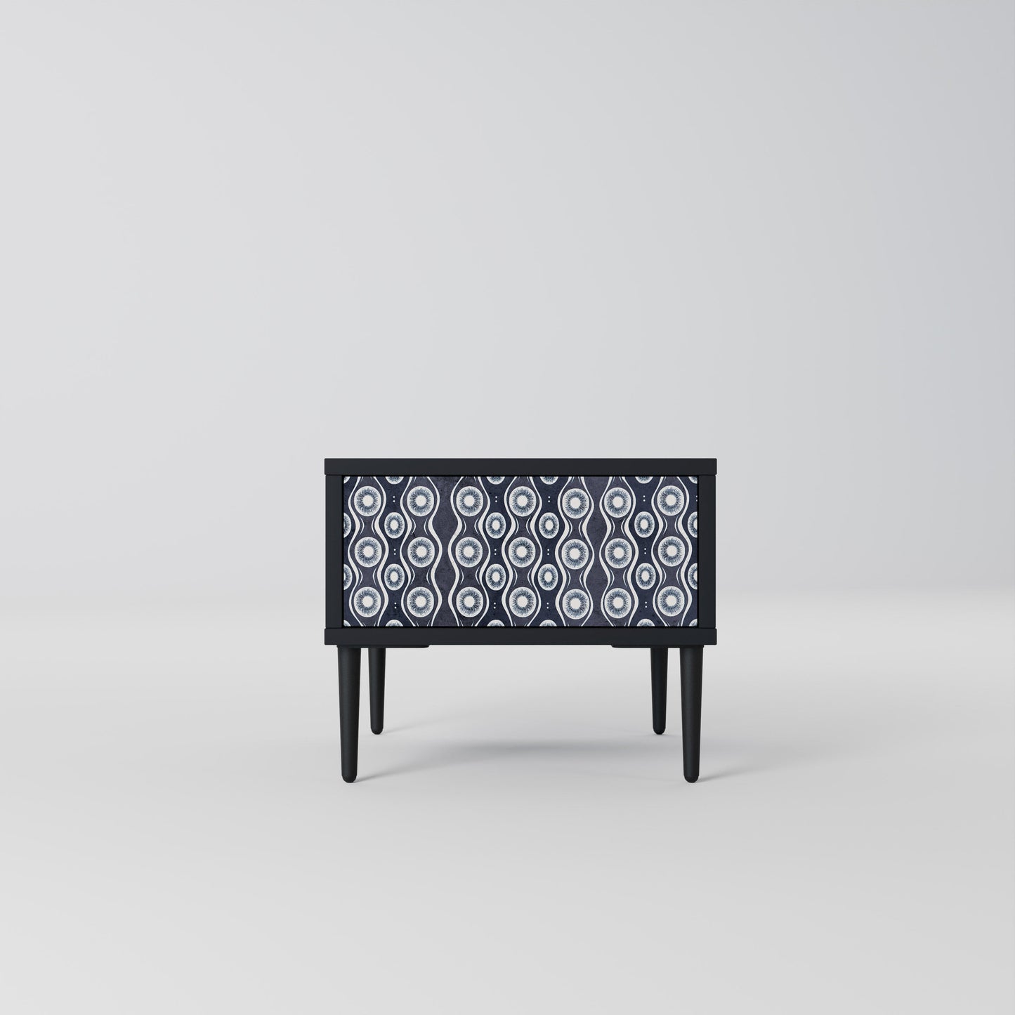 GRAPHITE EYES Nightstand in Black Finish