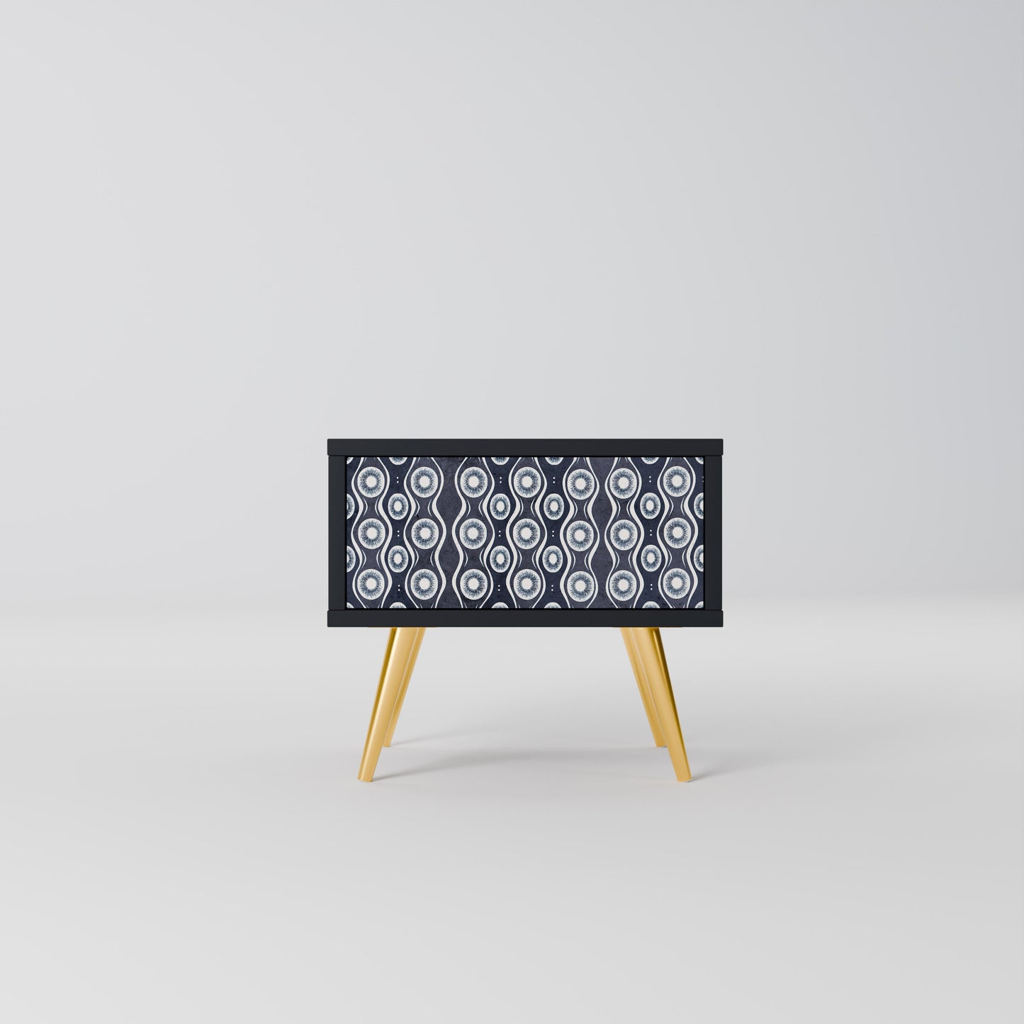 GRAPHITE EYES Nightstand in Black Finish