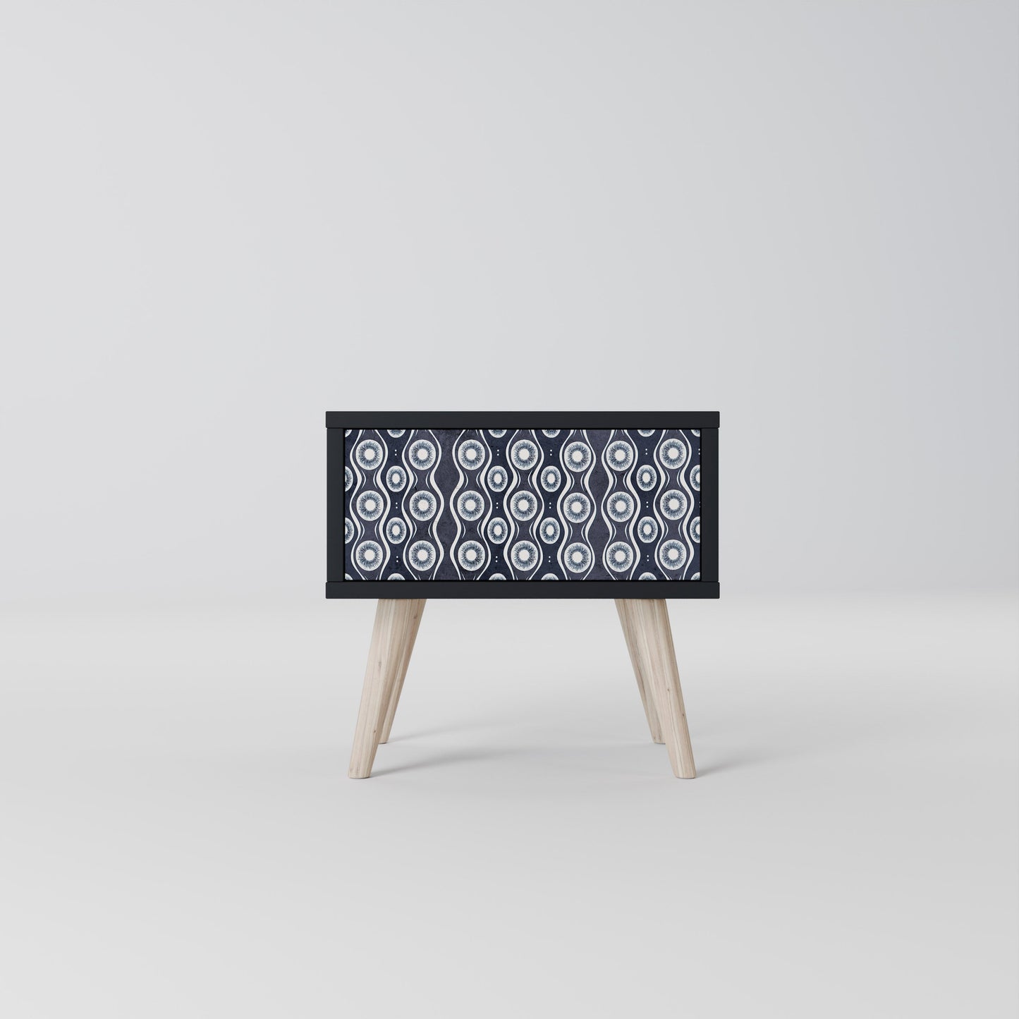 GRAPHITE EYES Nightstand in Black Finish
