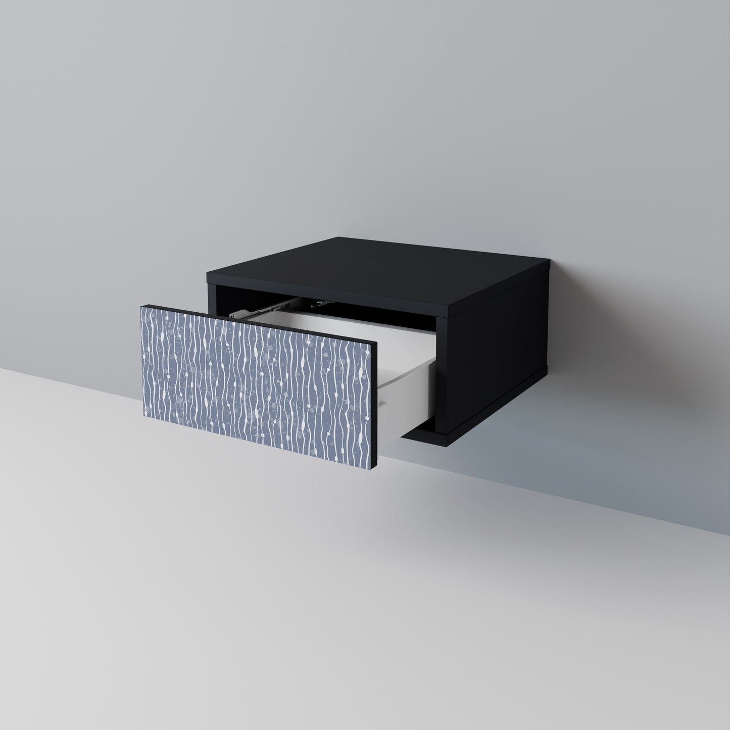 GRAPHITE RAIN Nightstand in Black Finish