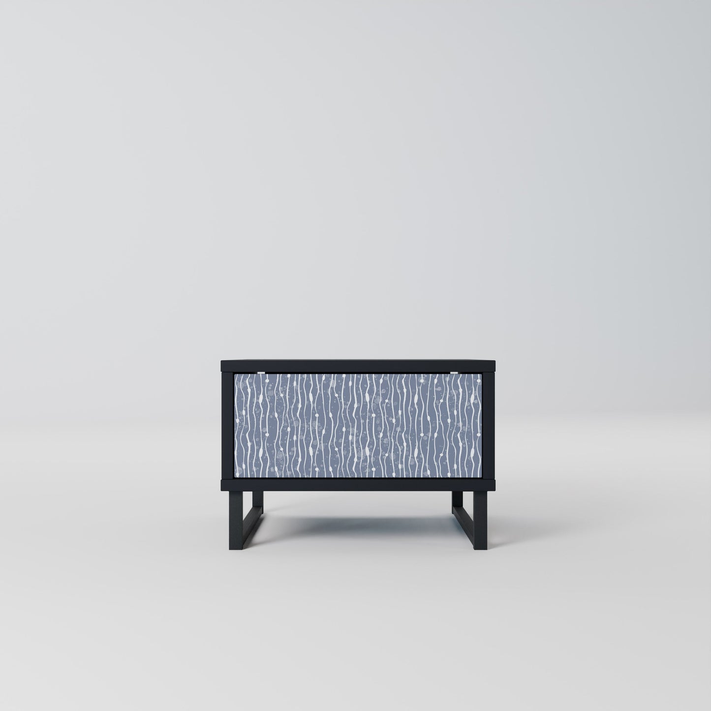 GRAPHITE RAIN Nightstand in Black Finish