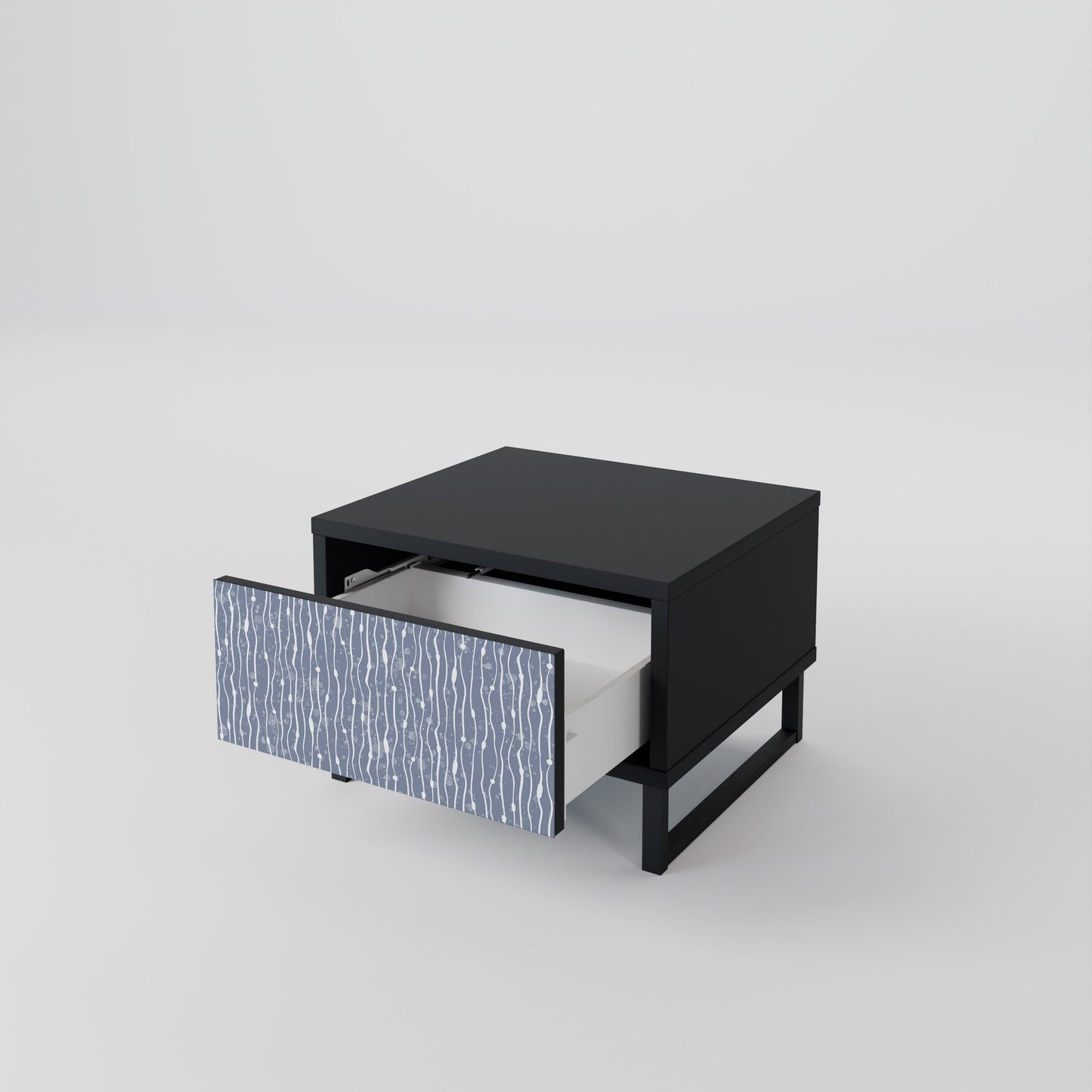 GRAPHITE RAIN Nightstand in Black Finish
