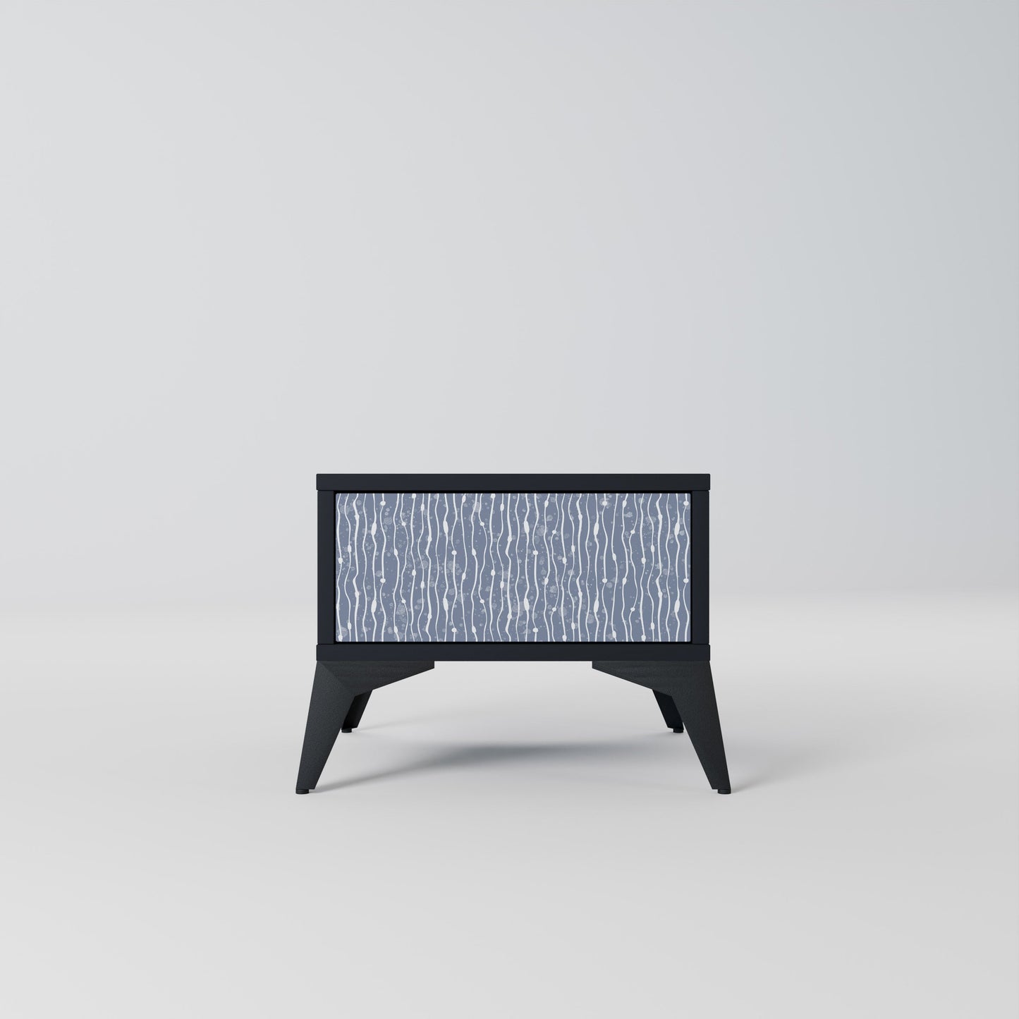 GRAPHITE RAIN Nightstand in Black Finish