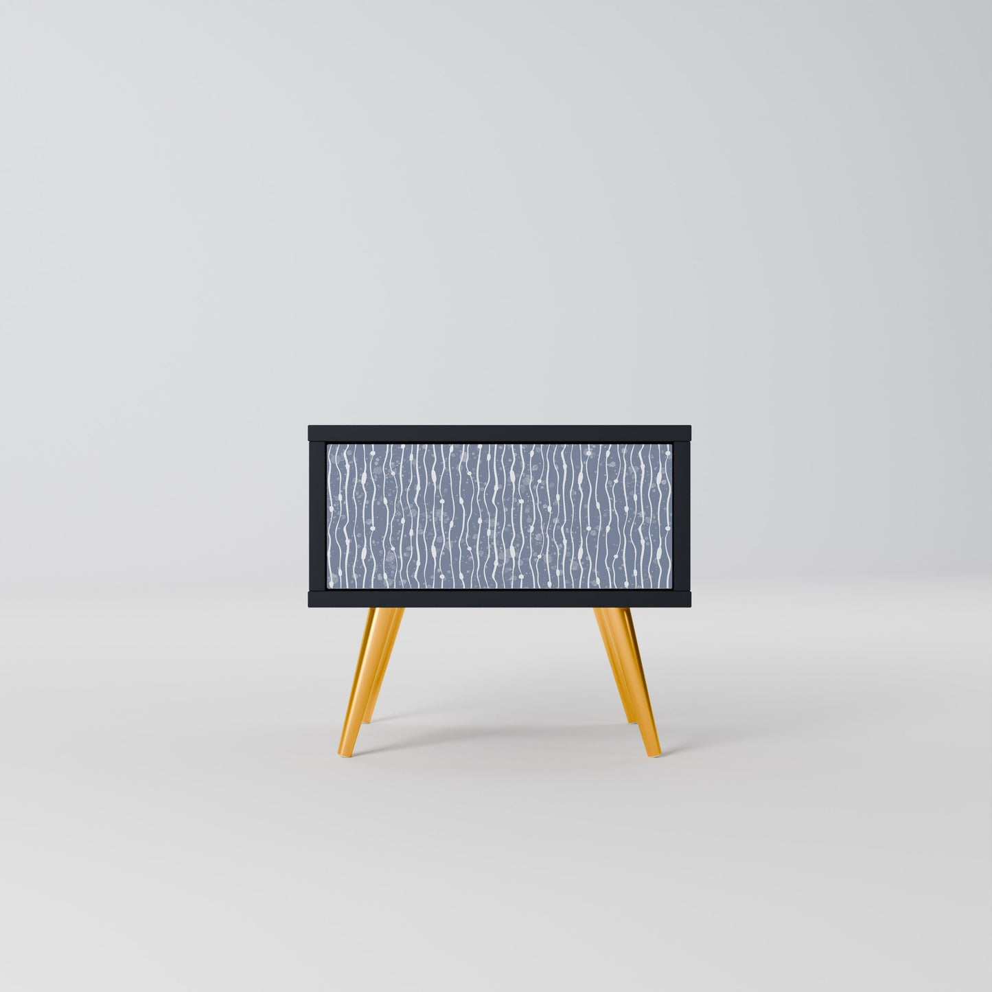 GRAPHITE RAIN Nightstand in Black Finish
