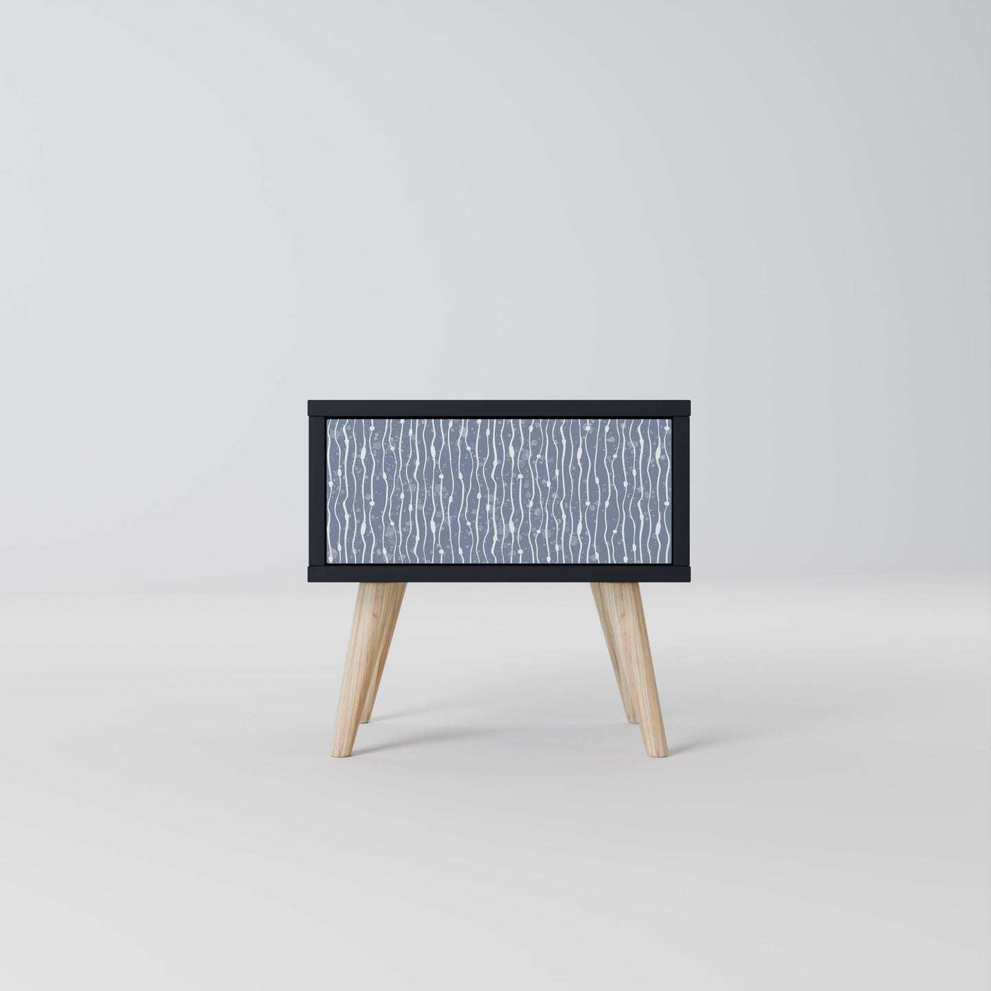 GRAPHITE RAIN Nightstand in Black Finish