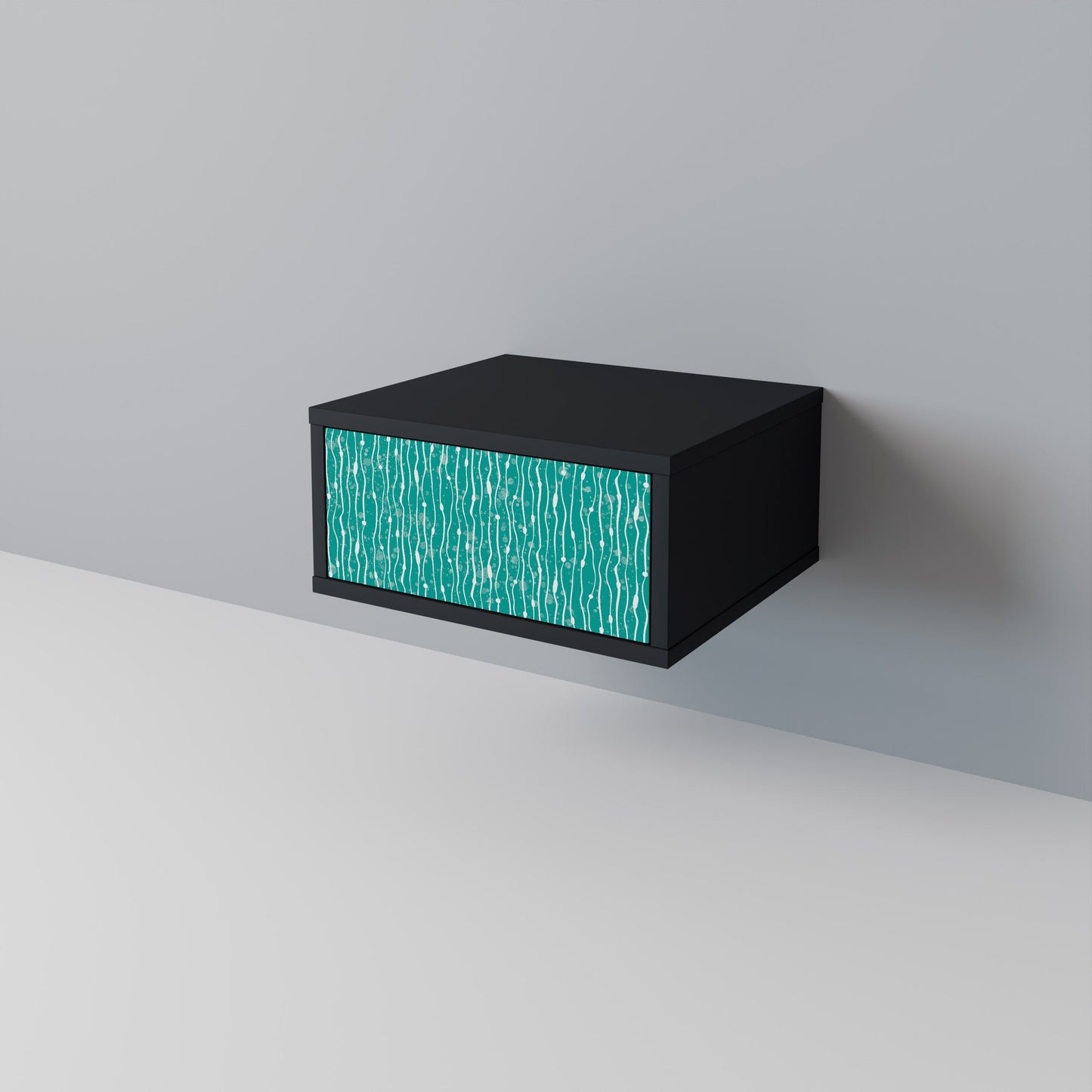 Comodino TURQUOISE RAIN in finitura nera