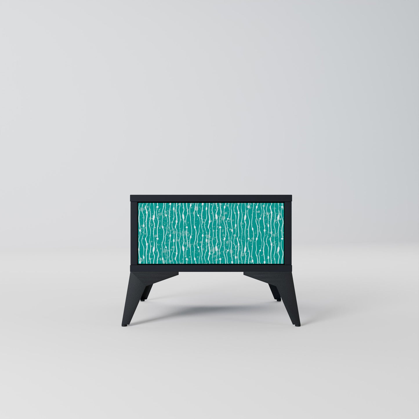Comodino TURQUOISE RAIN in finitura nera