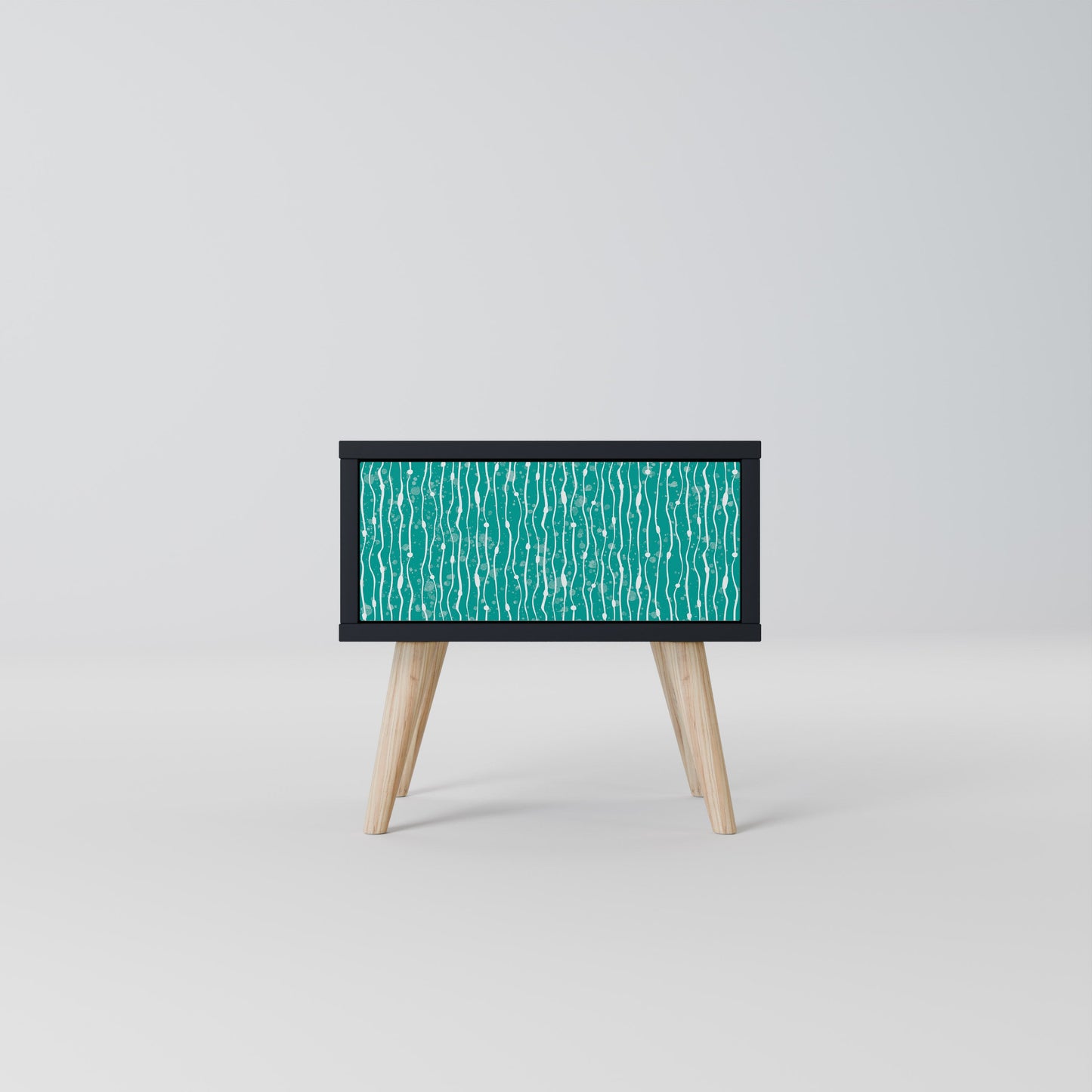 Comodino TURQUOISE RAIN in finitura nera