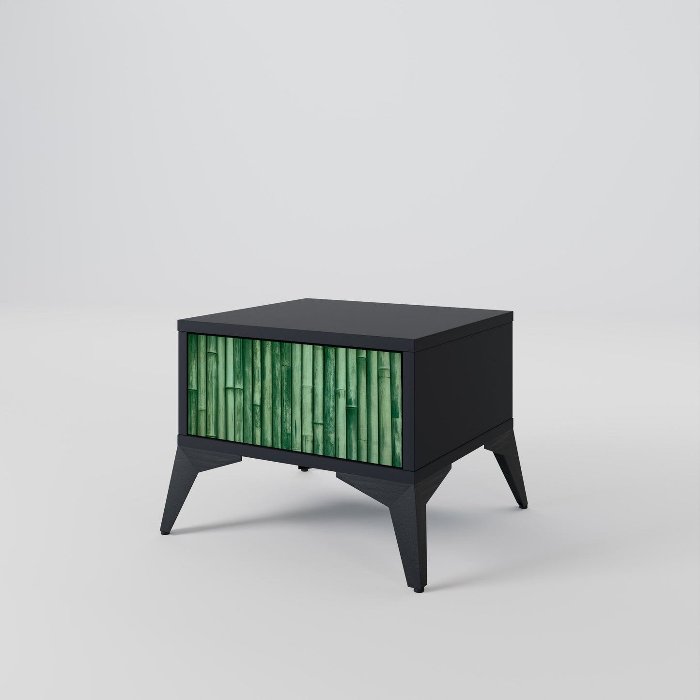 Comodino NATURAL GREEN in finitura nera