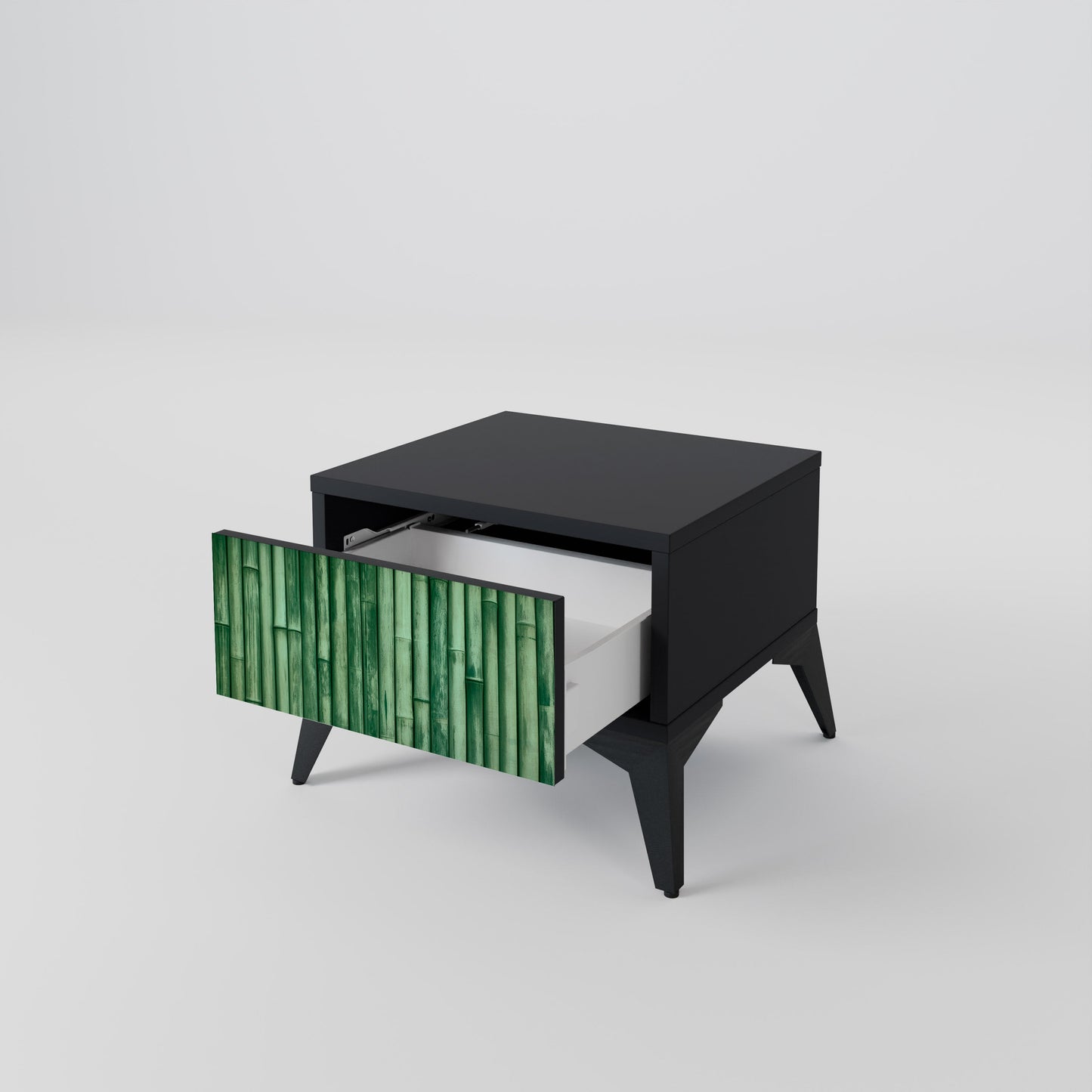 Comodino NATURAL GREEN in finitura nera